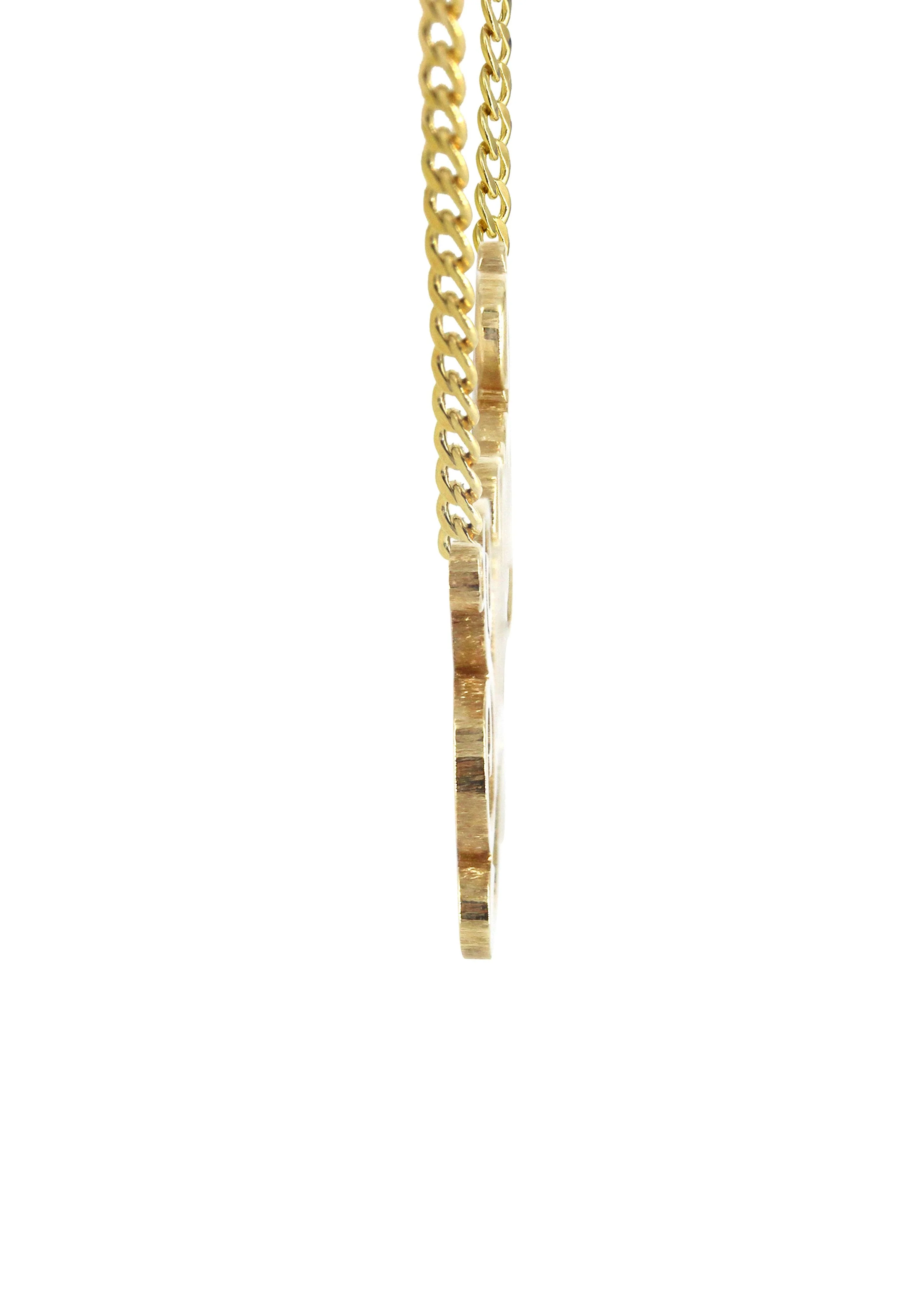 14K Gold  Plain Gold Name Plate Necklace | Style #82 - Image 3