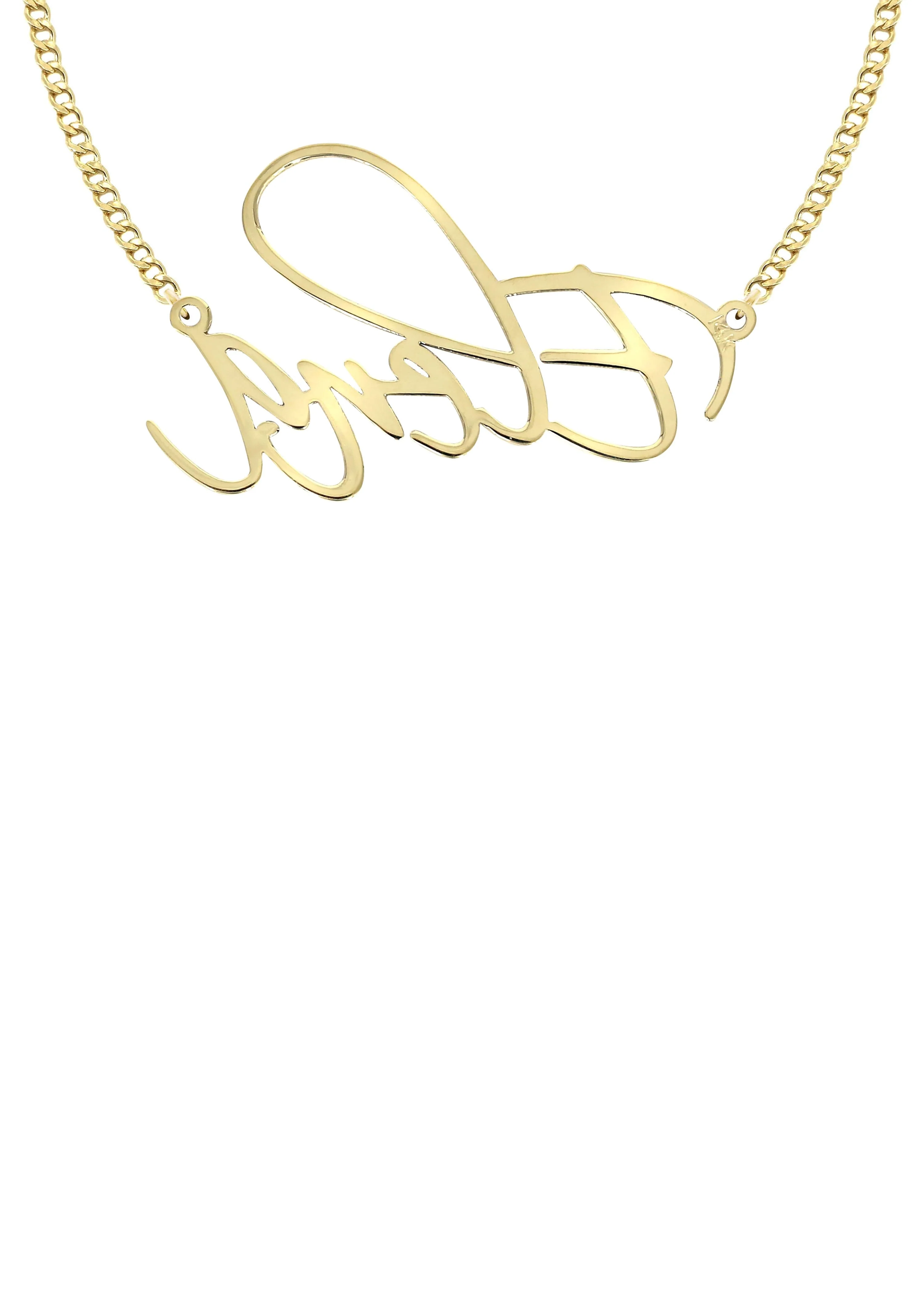 14K Gold  Plain Gold Name Plate Necklace | Style #54 - Image 2
