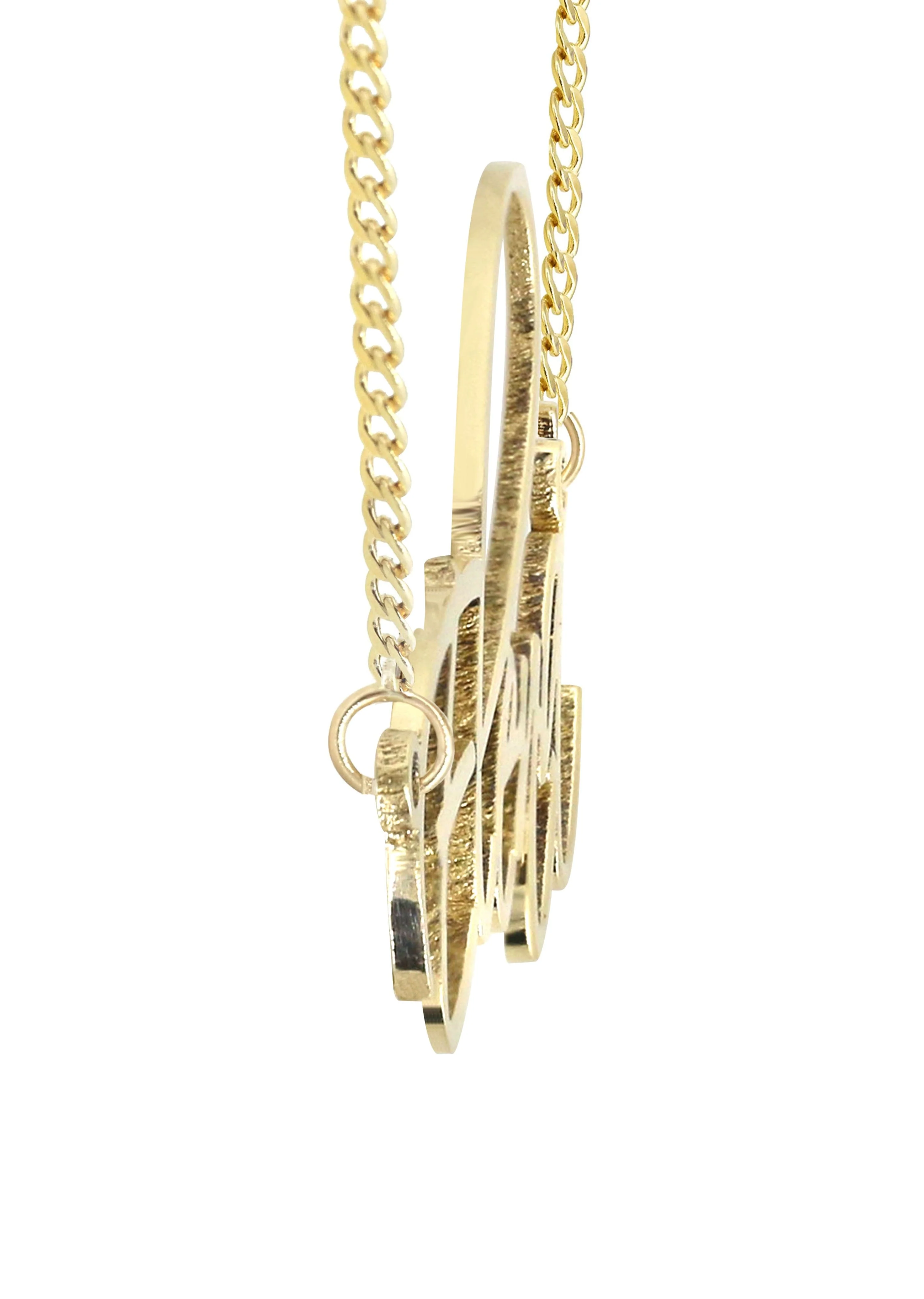 14K Gold  Plain Gold Name Plate Necklace | Style #54 - Image 3