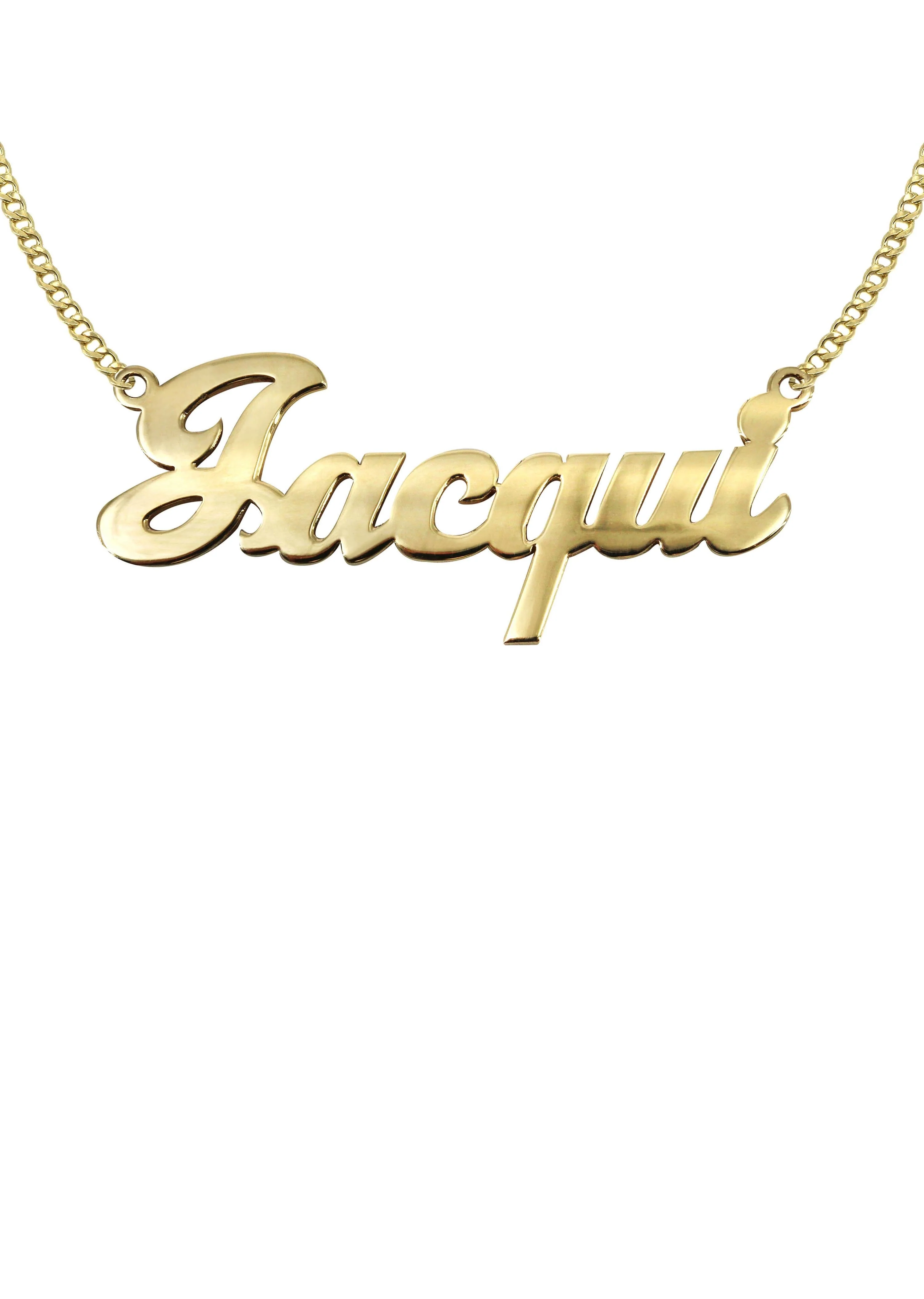 14K Gold  Plain Gold Name Plate Necklace | Style #21