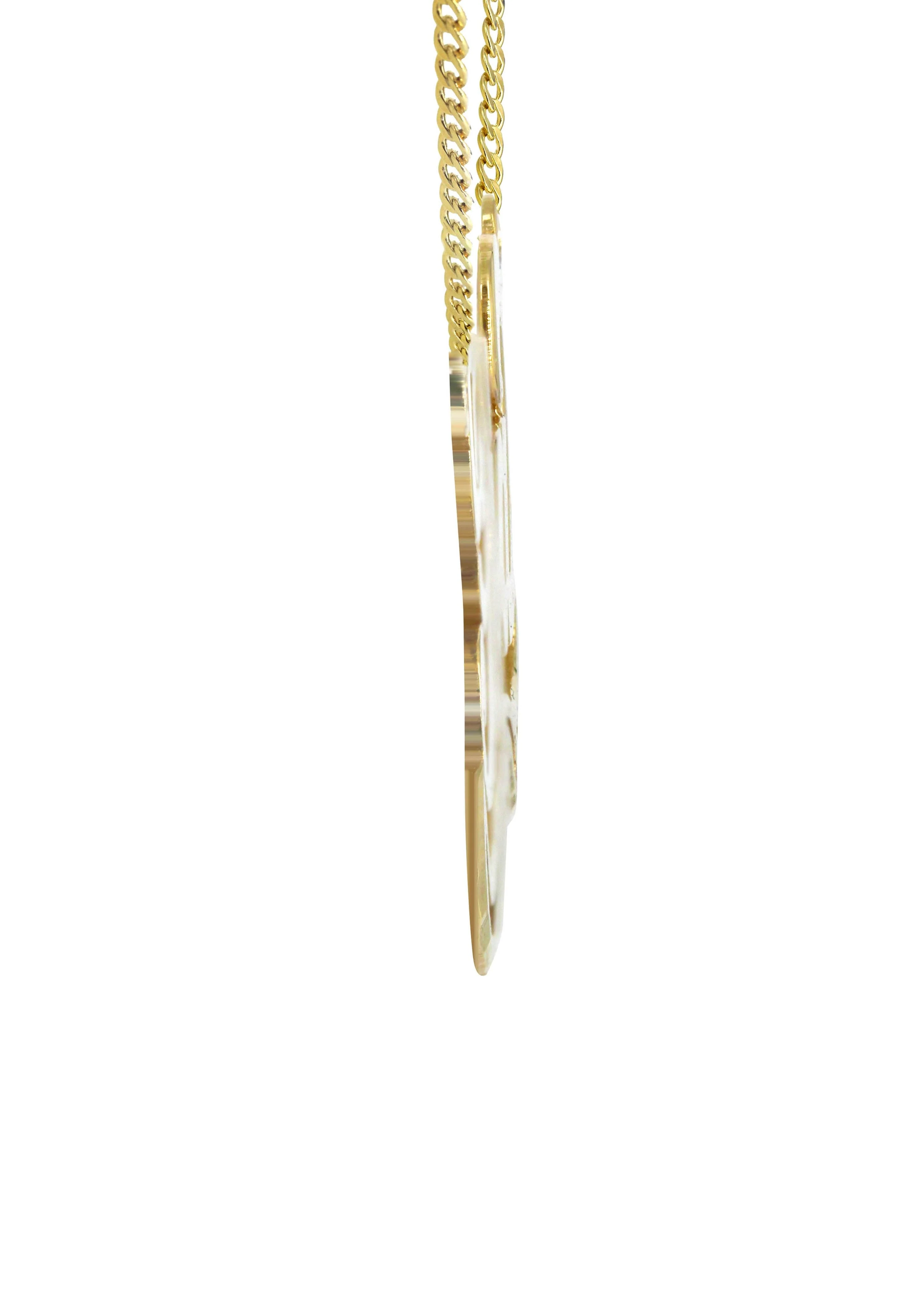 14K Gold  Plain Gold Name Plate Necklace | Style #21 - Image 3