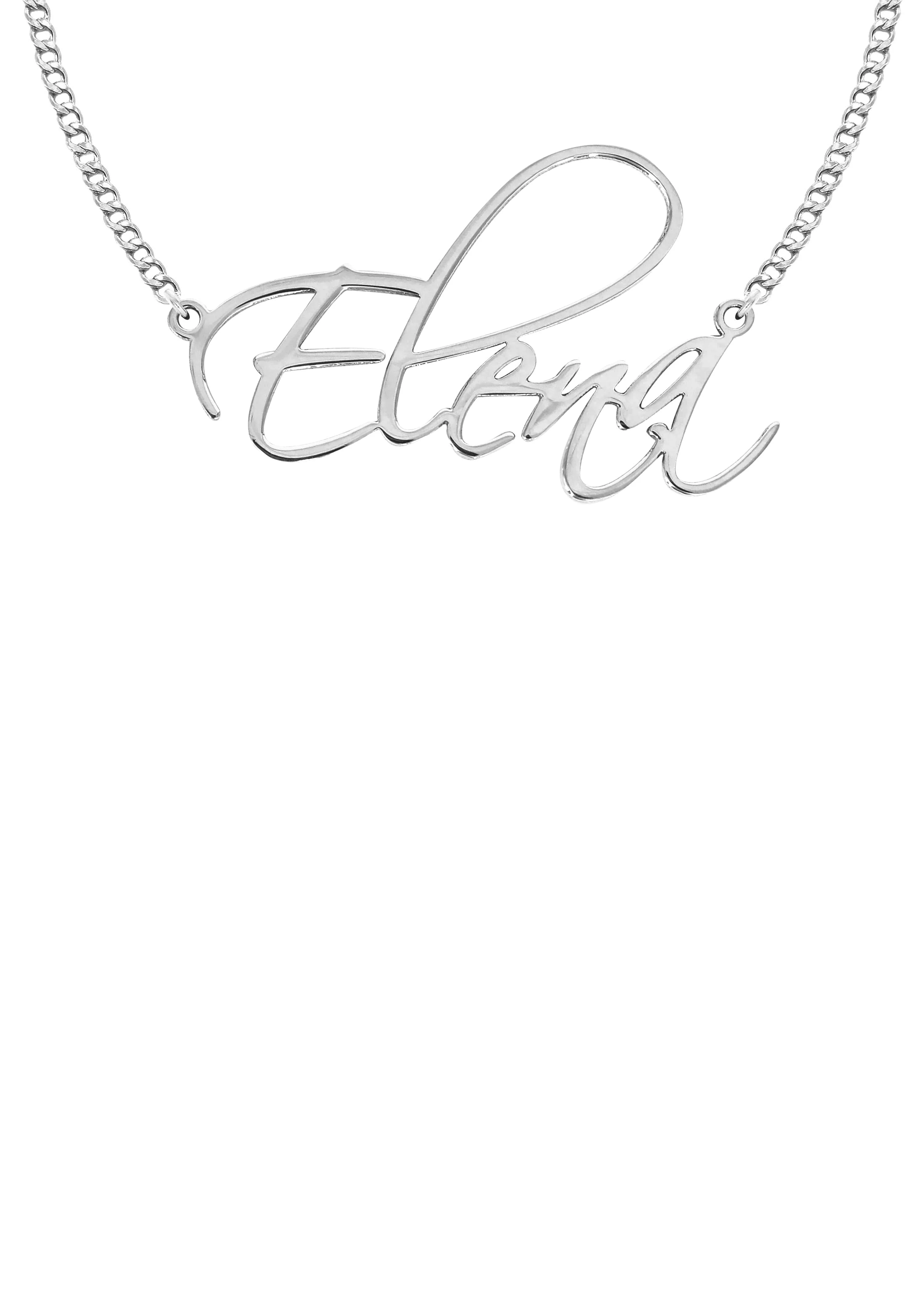14K Gold  Plain White Gold Name Plate Necklace | Style #76