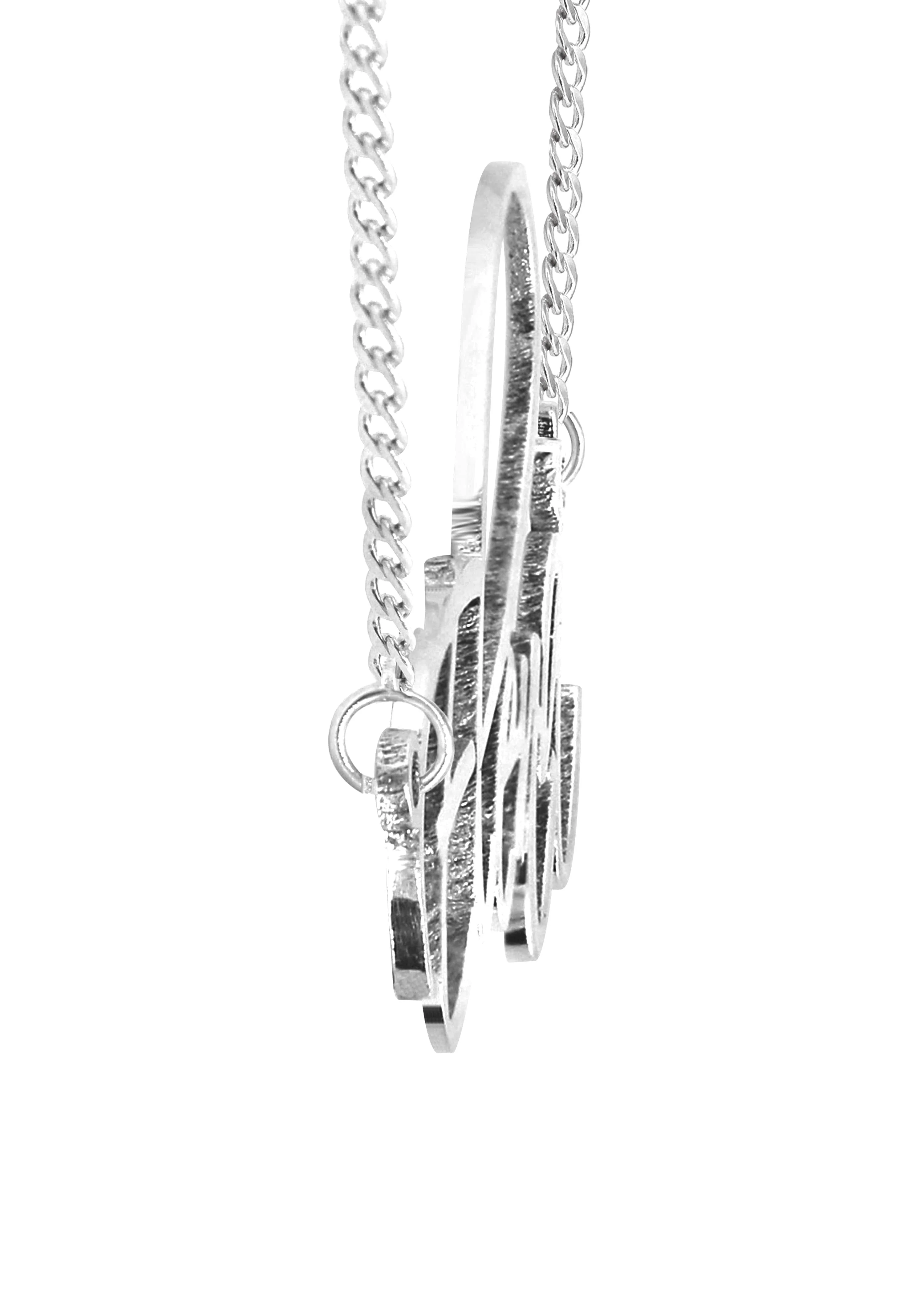 14K Gold  Plain White Gold Name Plate Necklace | Style #76 - Image 3