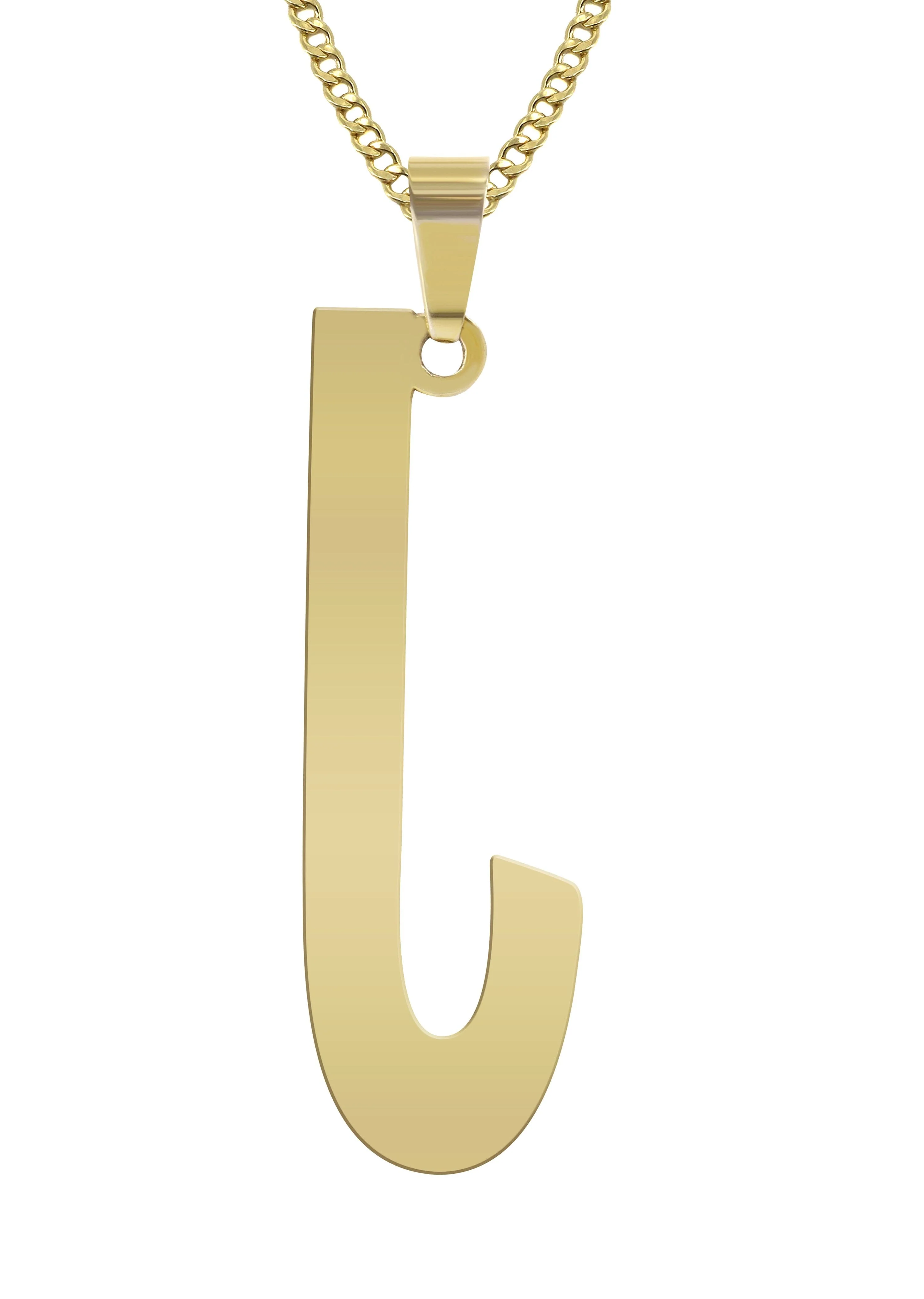 14K Gold  Single Letter Name Plate Necklace | Style #92 - Image 2
