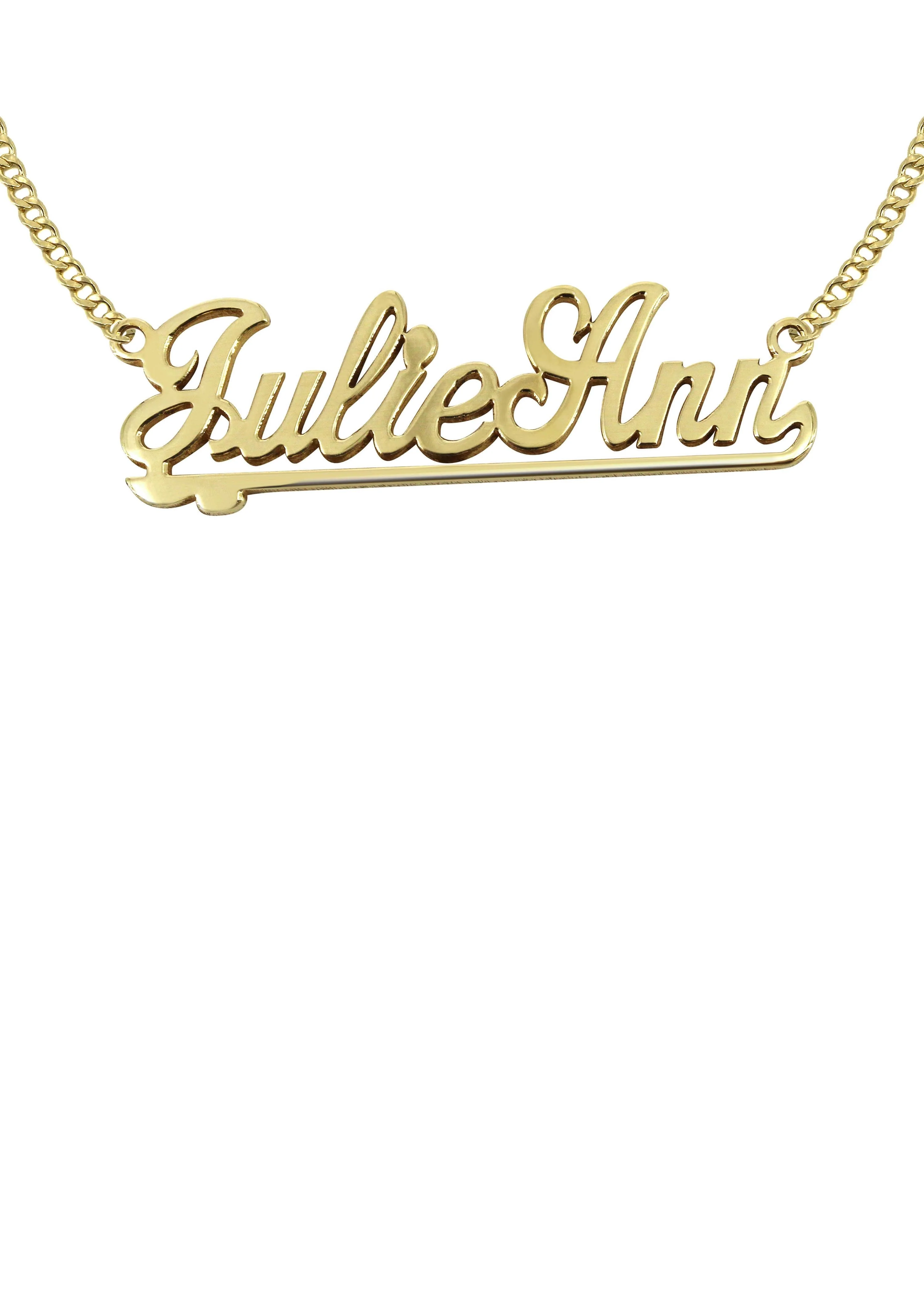 14K Gold  Two Name Name Plate Necklace | Style #97