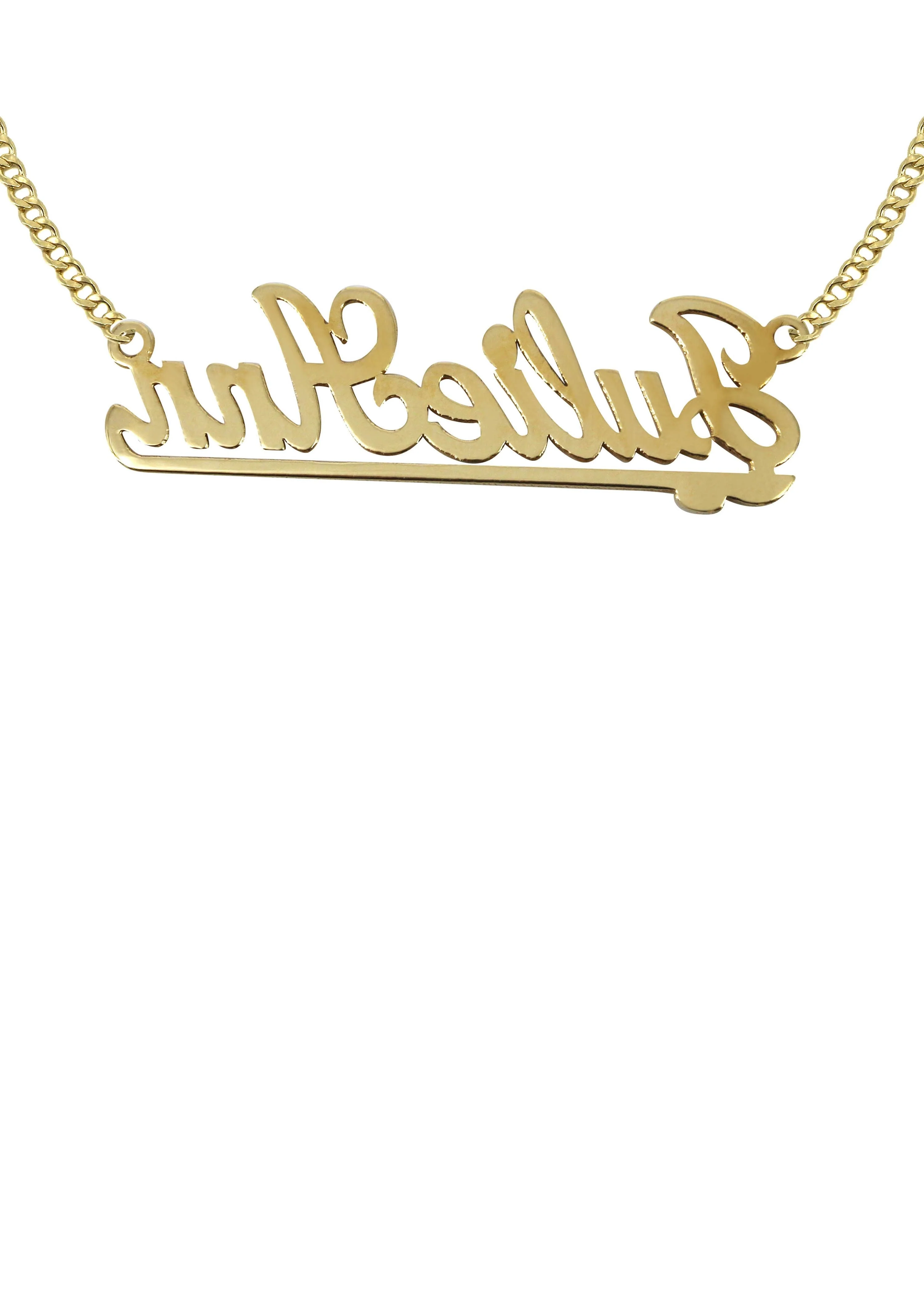 14K Gold  Two Name Name Plate Necklace | Style #97 - Image 2