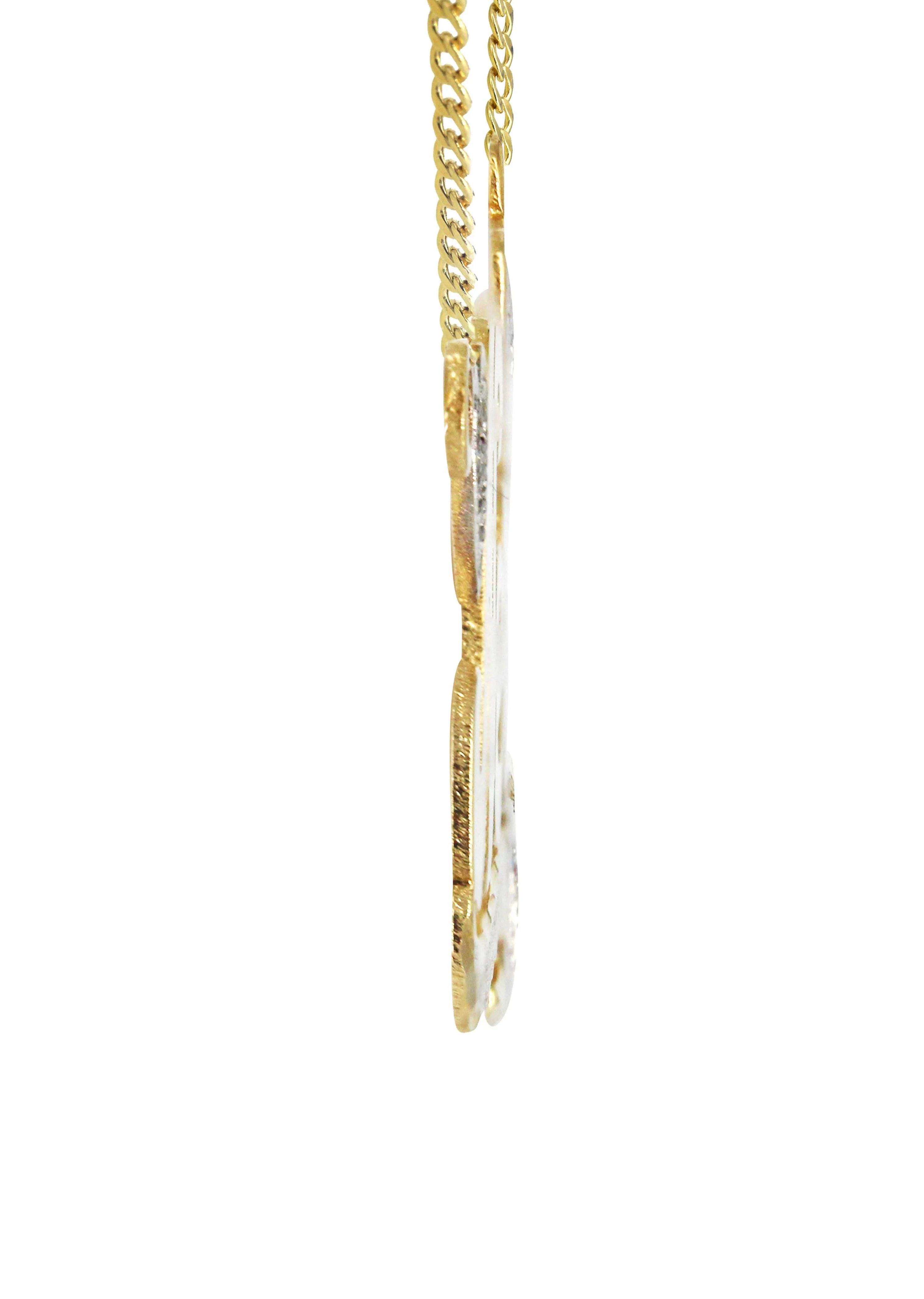 14K Gold Two Tone Hearts Name Plate Necklace | Style #23 - Image 3
