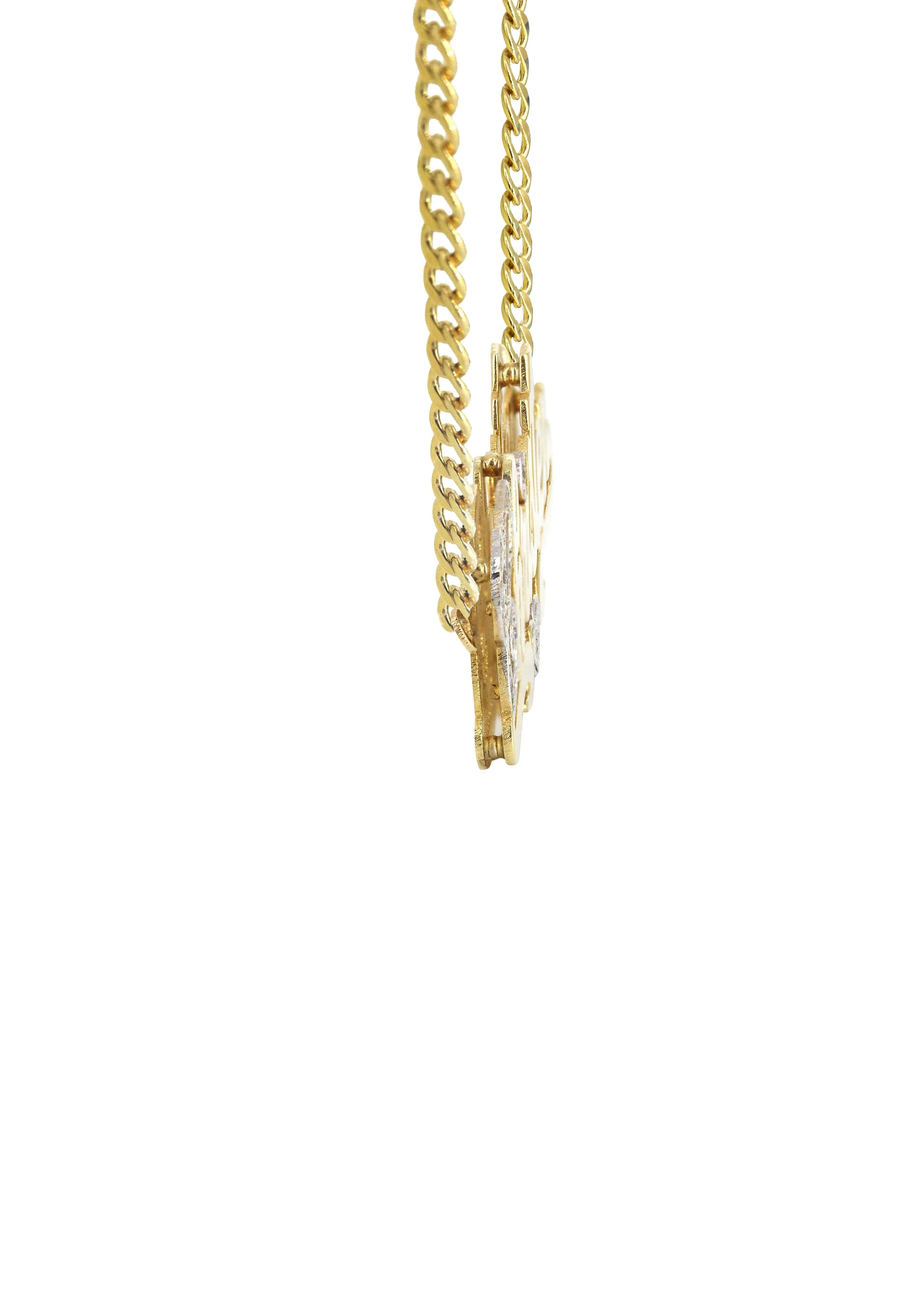 14K Gold Two Tone Name Plate Necklace | Style #29 - Image 4