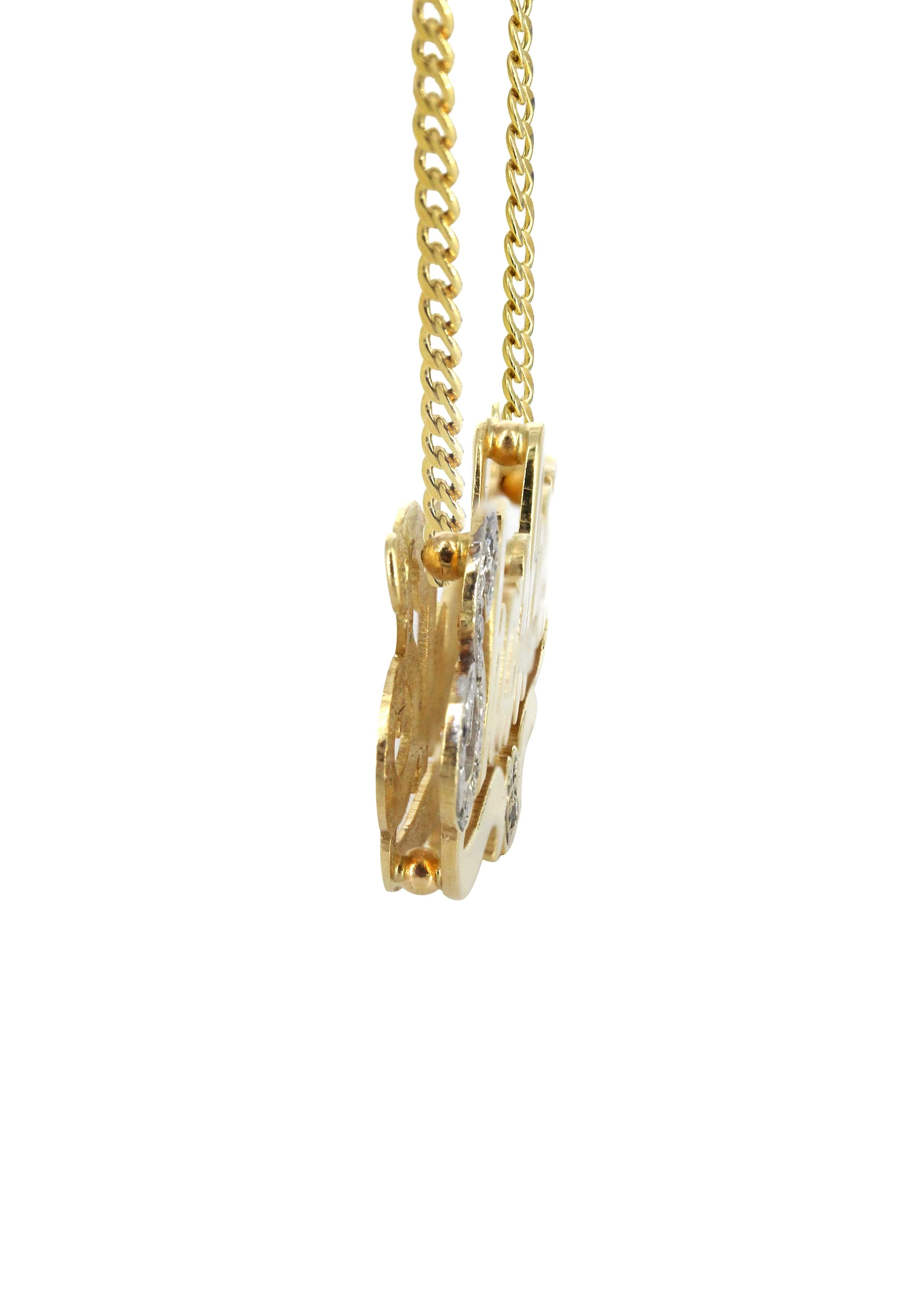 14K Gold  Two Tone  Name Plate Necklace | Style #64 - Image 3