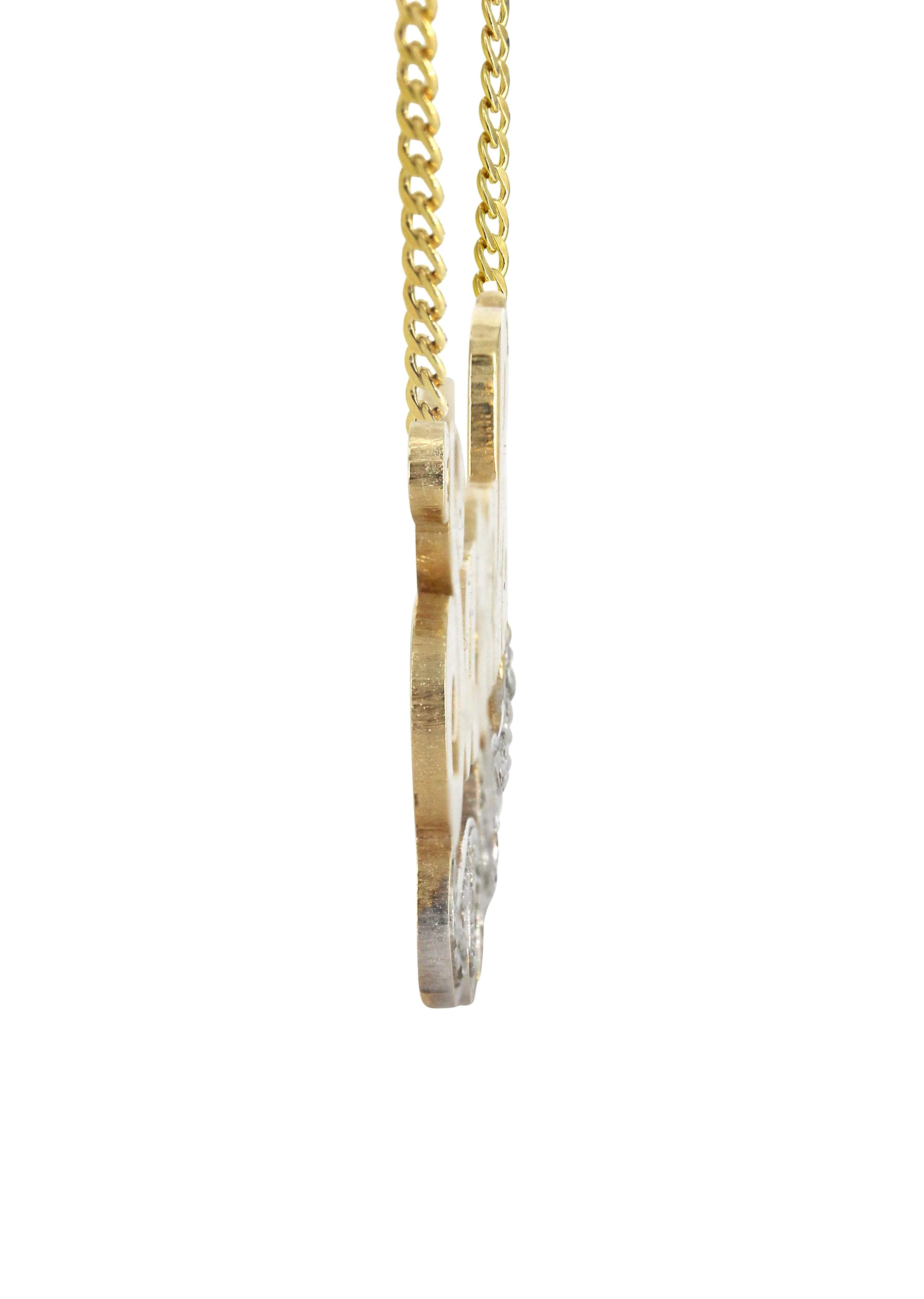 14K Gold  Two Tone Name Plate Necklace | Style #77 - Image 3