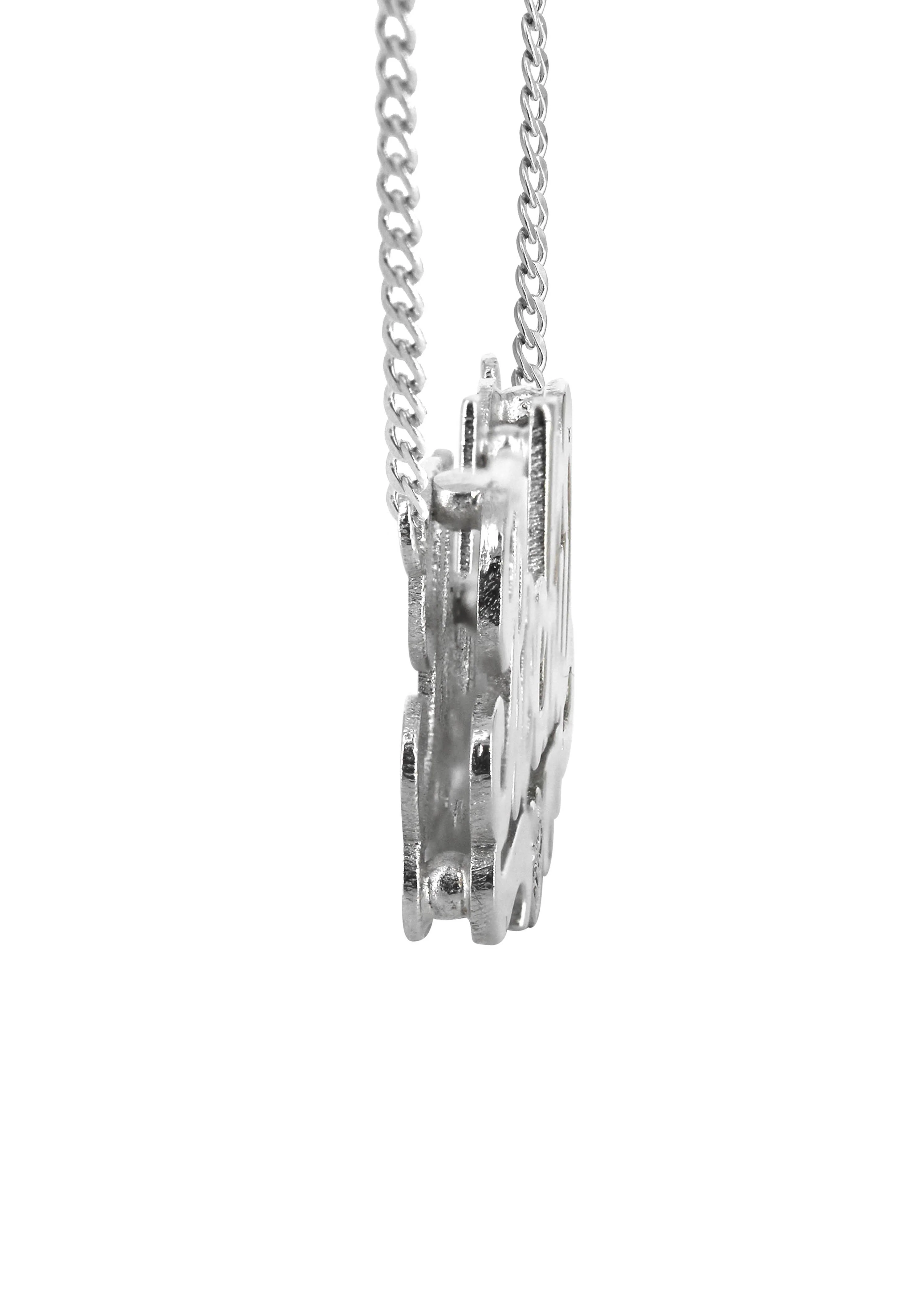 14K White Gold with Diamond Name Plate Necklace | Style #94 - Image 3