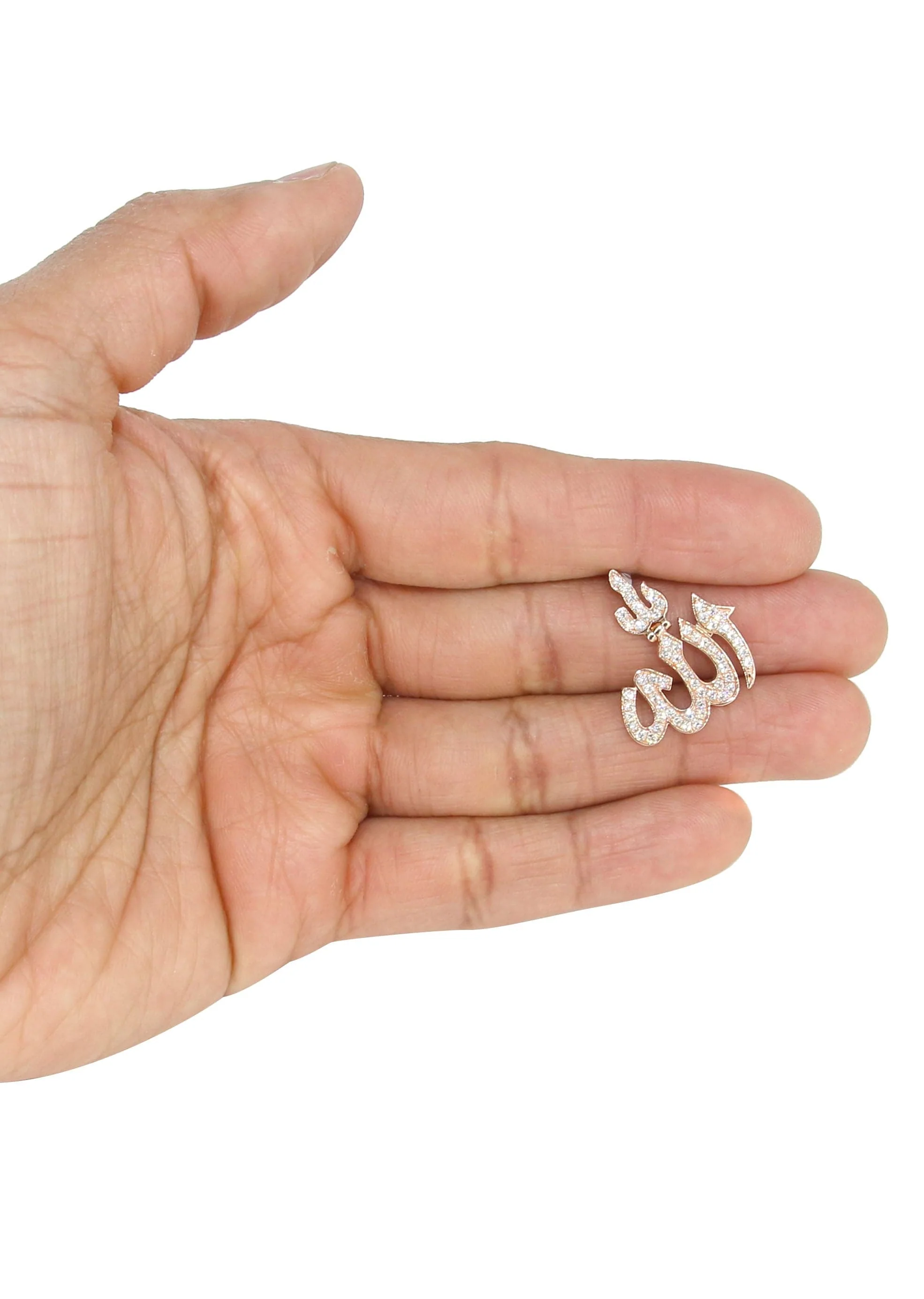 14K Rose Gold Allah Diamond Necklace | 0.77 Carats - Image 5