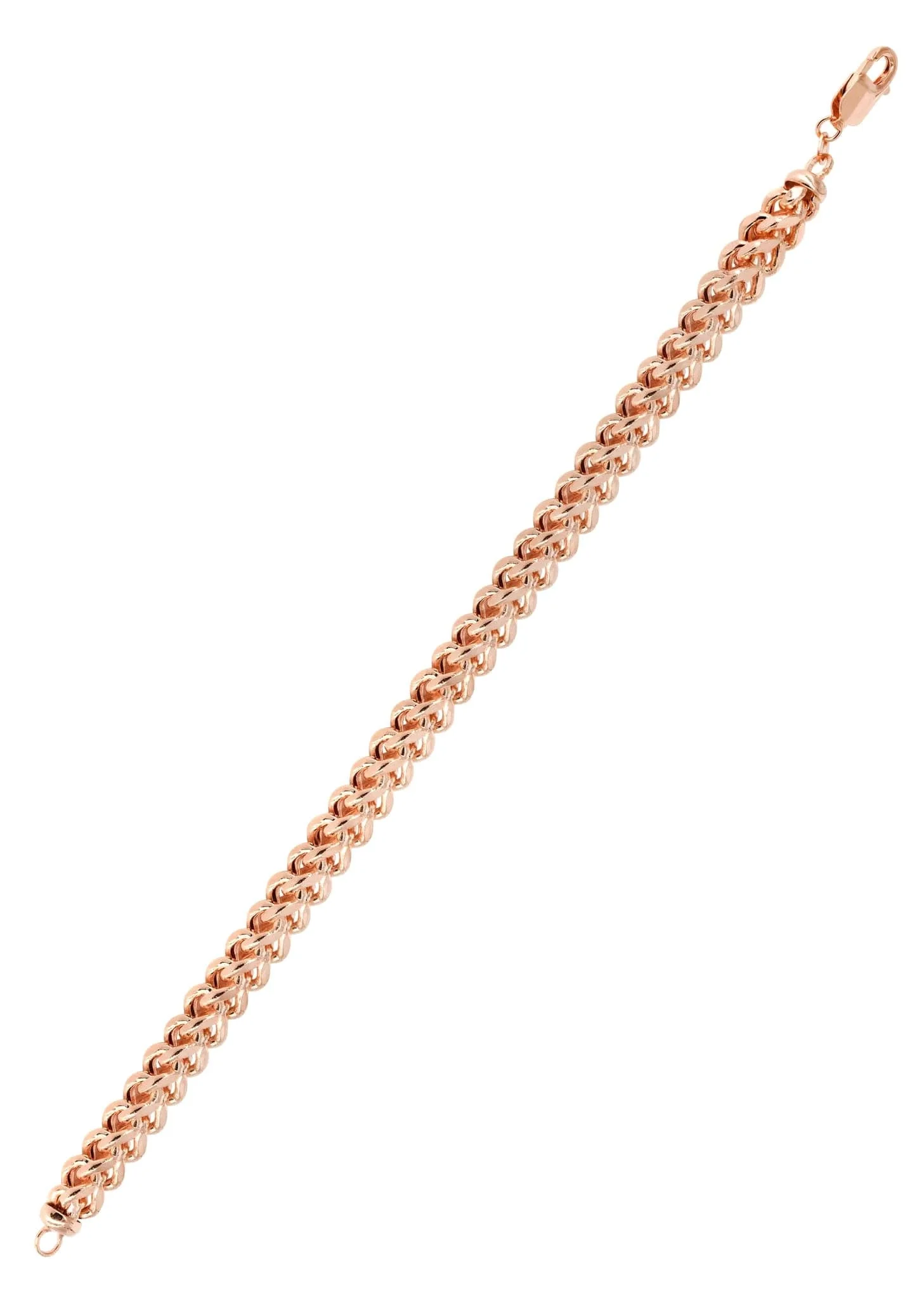 14K Rose Gold Bracelet Semi Solid Franco - Image 2