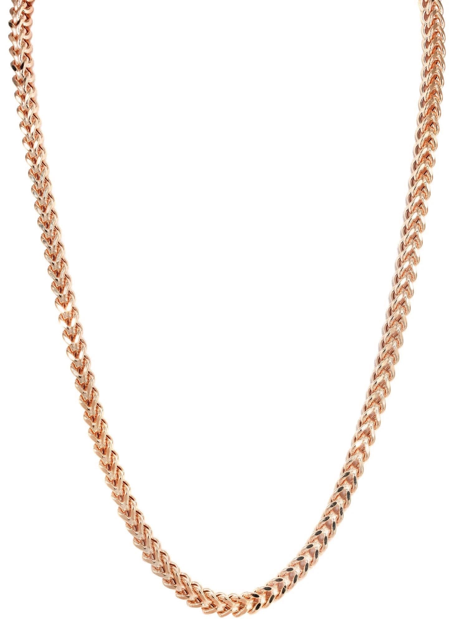 Semi Solid  Rose Franco Chain - 14K Rose Gold - Image 3
