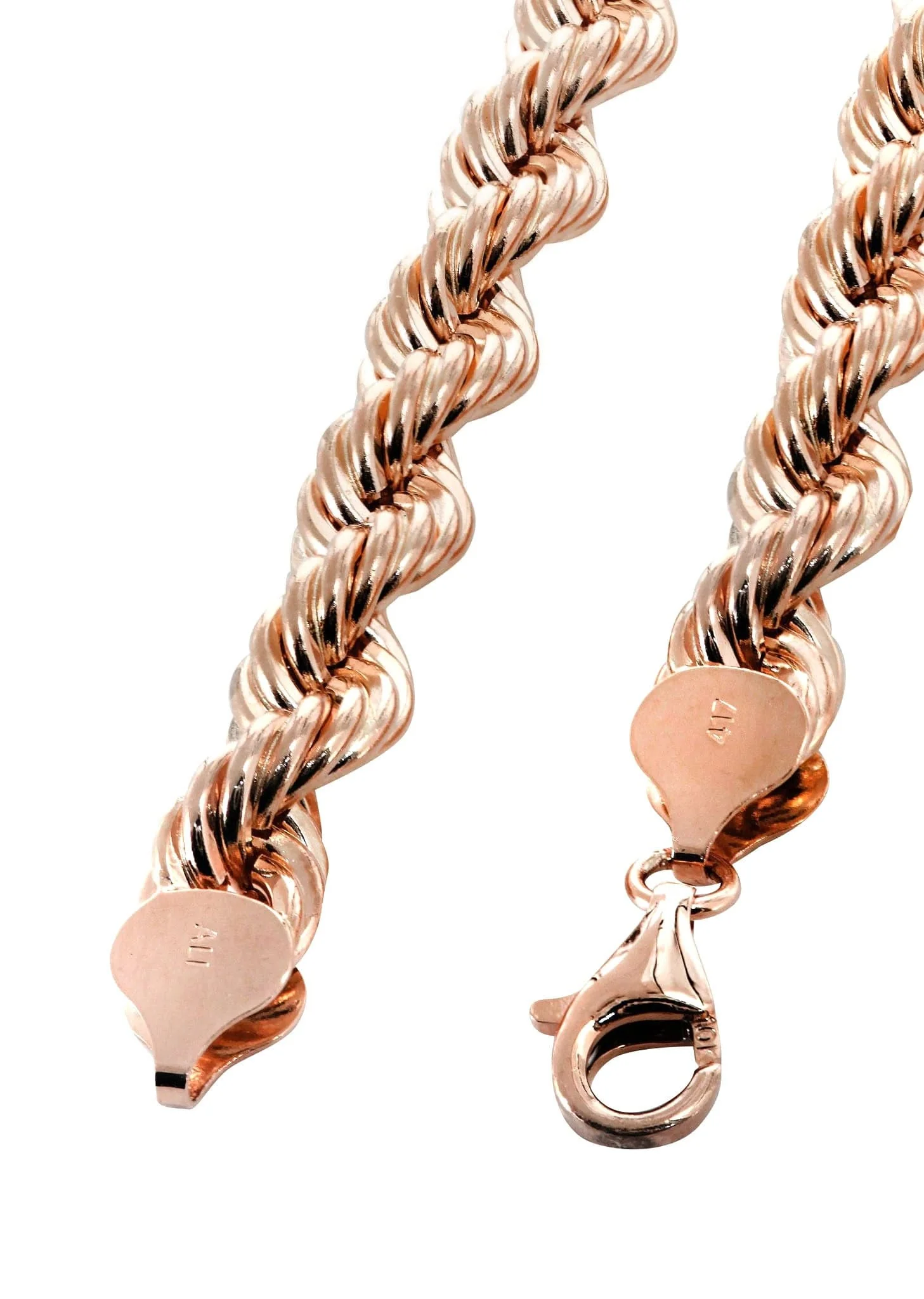 Solid Rope Chain - 14K Rose Gold Chain - Image 4