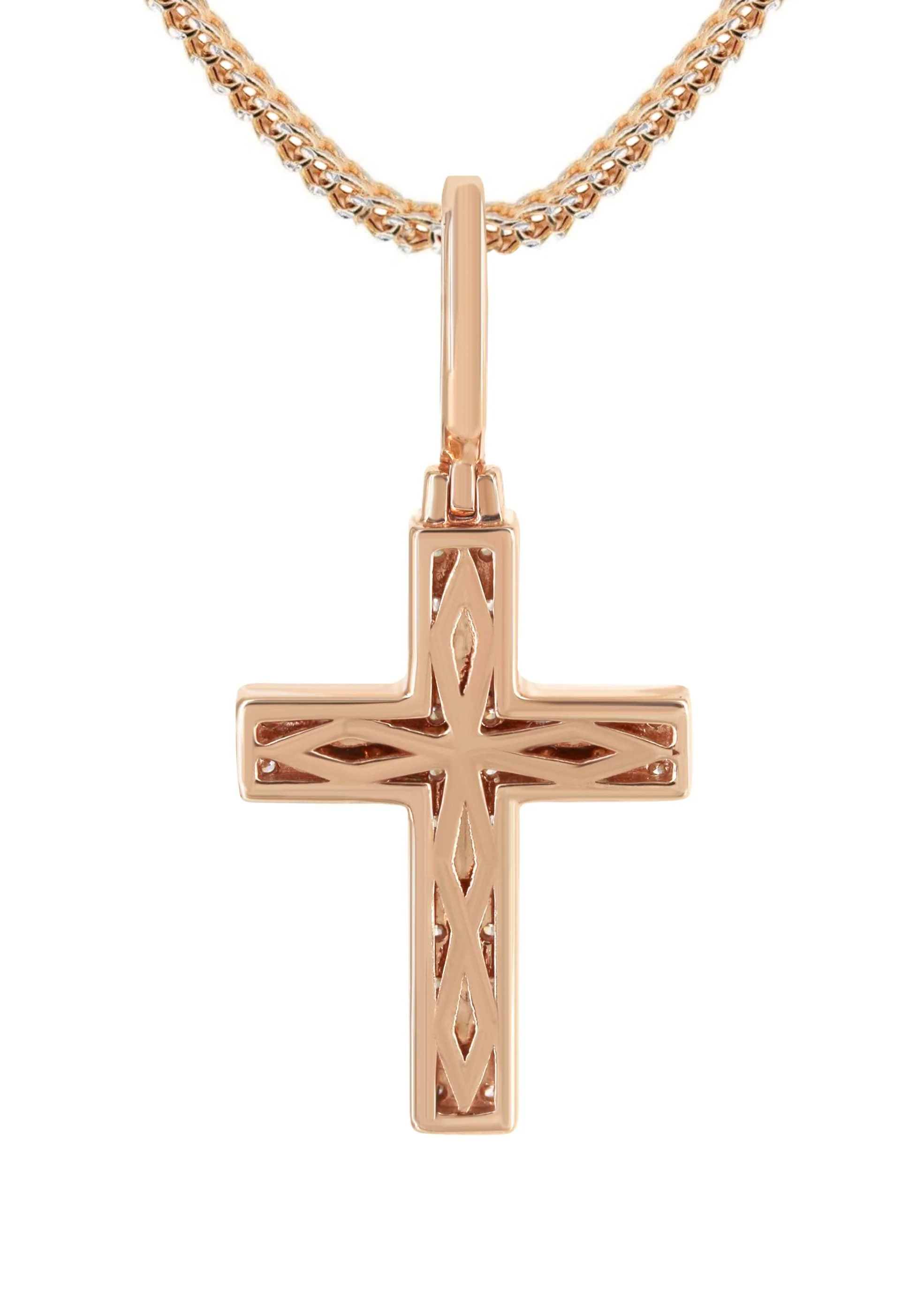 14K Rose Gold Diamond Cross Necklace | 0.98 Carats - Image 3