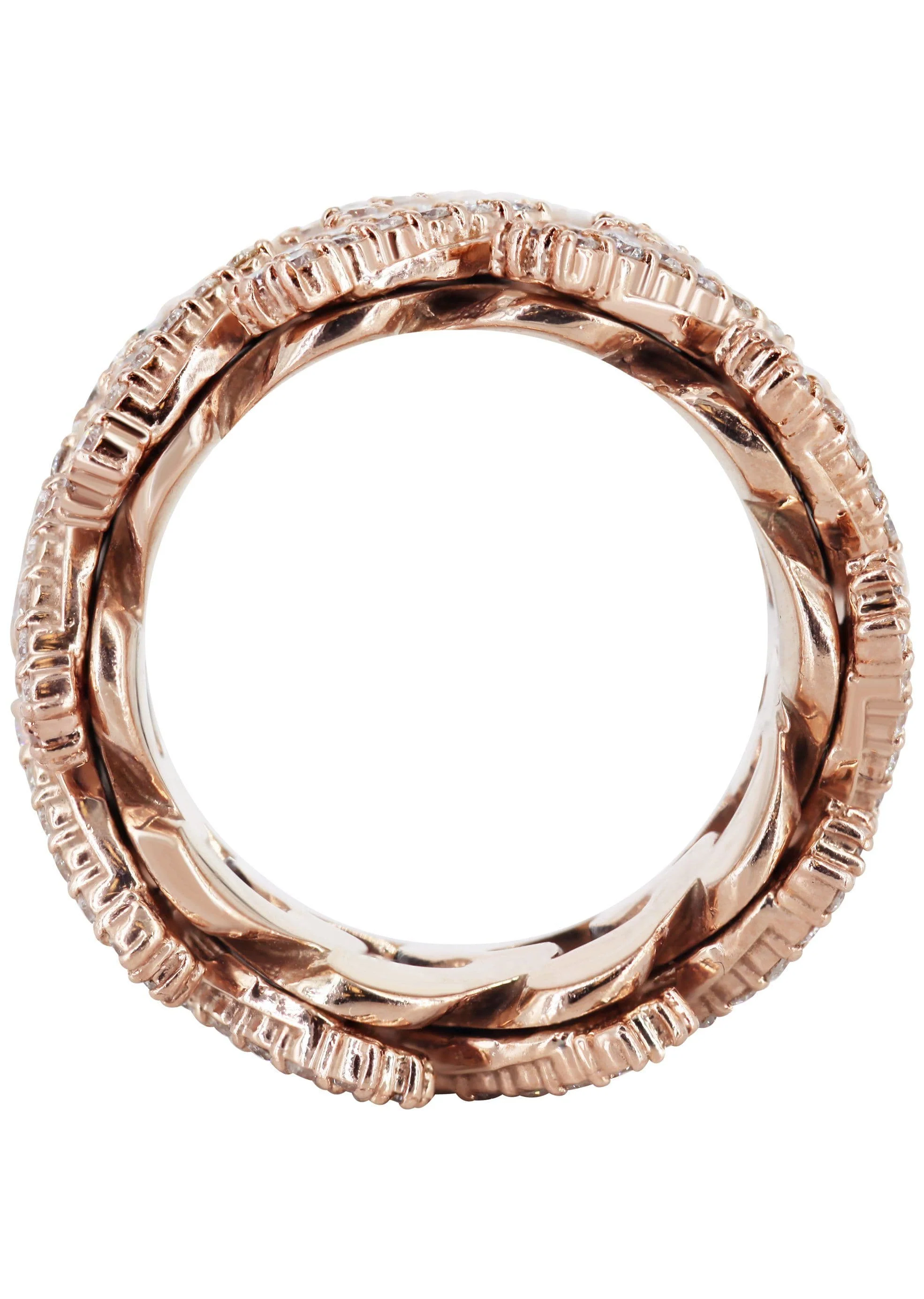 14K Rose Gold Diamond Cuban Link Ring | 4.00 Carats - Image 3