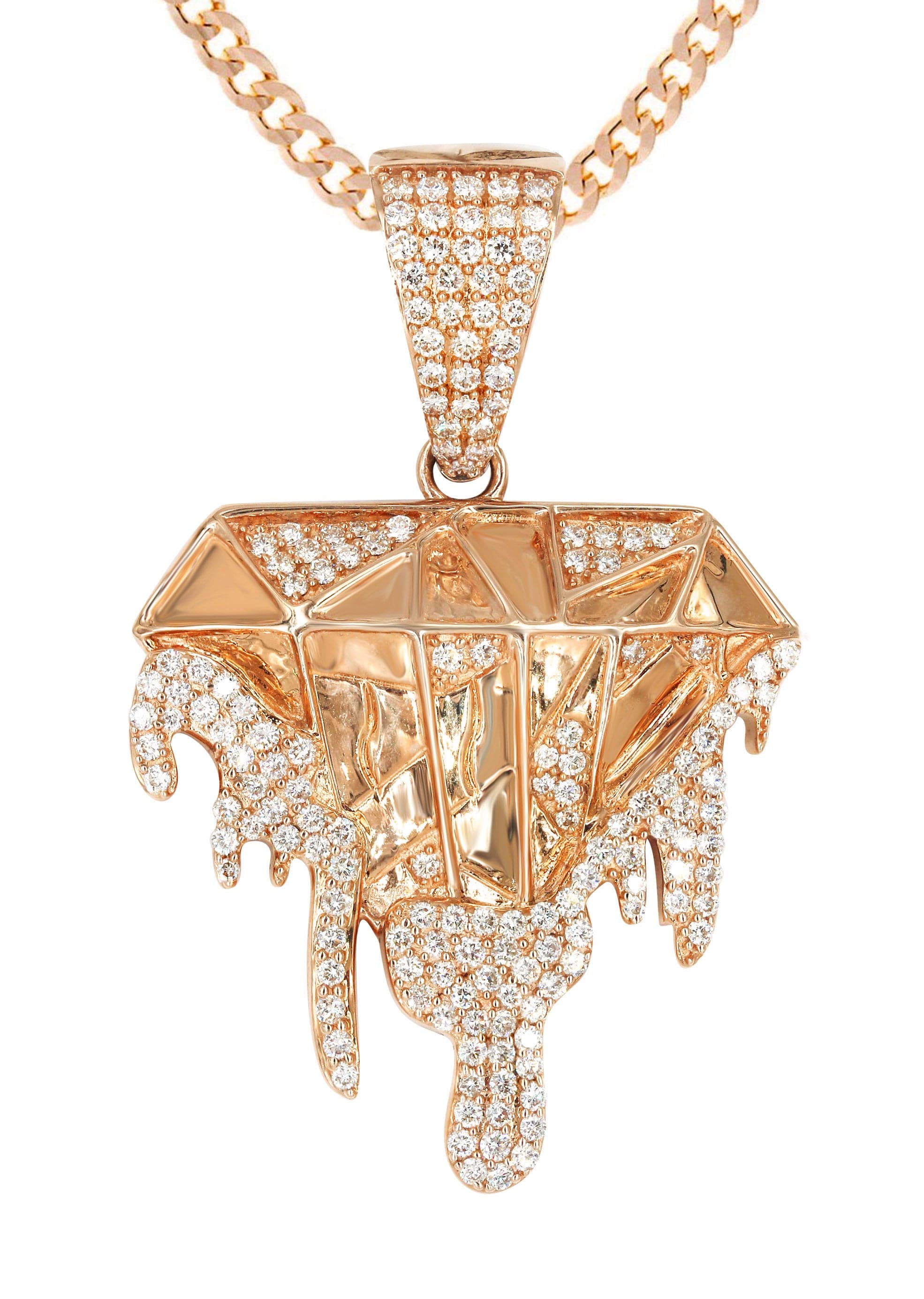 14K Rose Gold Diamond Drip Necklace | 1.85 Carats - Image 2