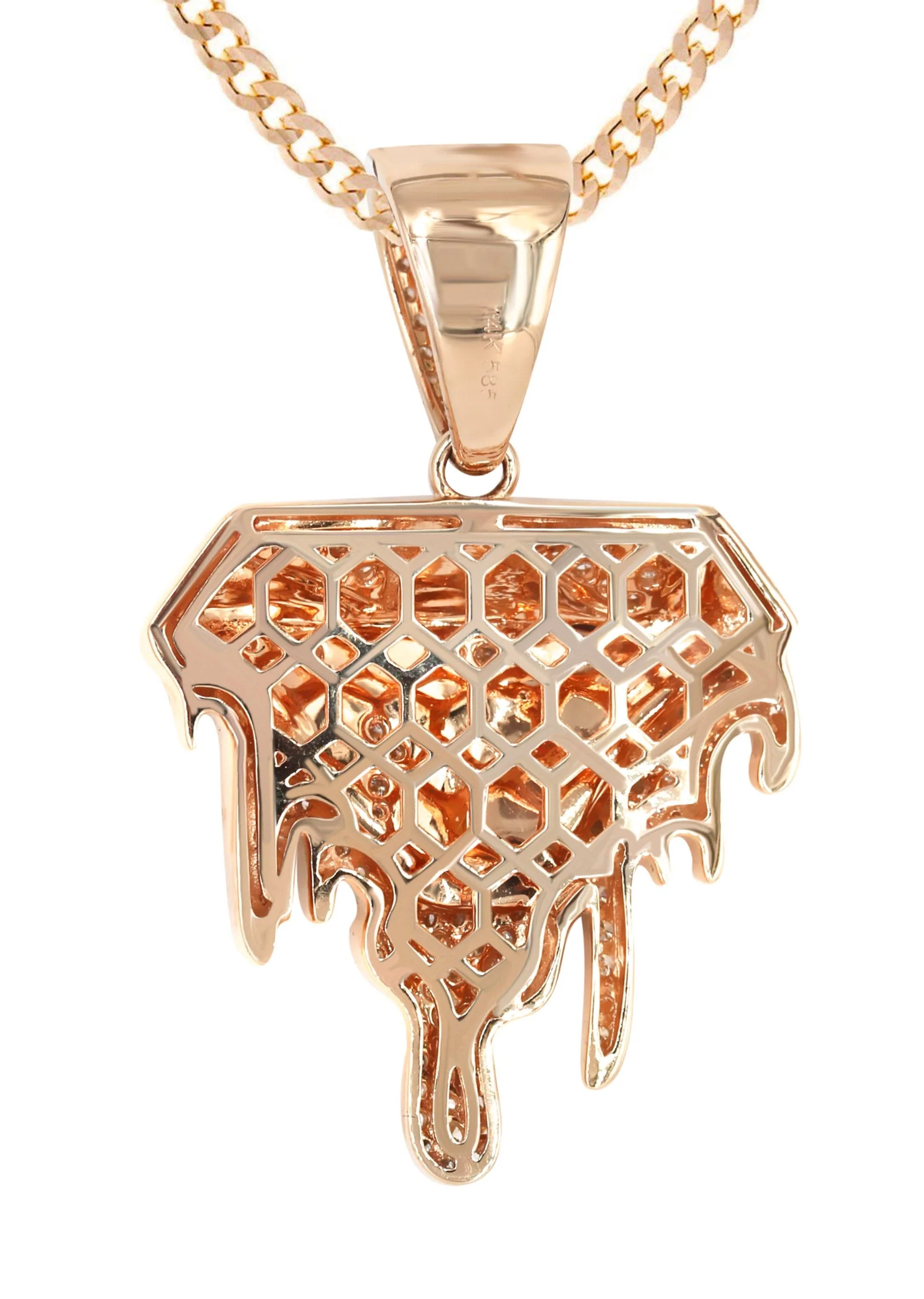 14K Rose Gold Diamond Drip Necklace | 1.85 Carats - Image 3