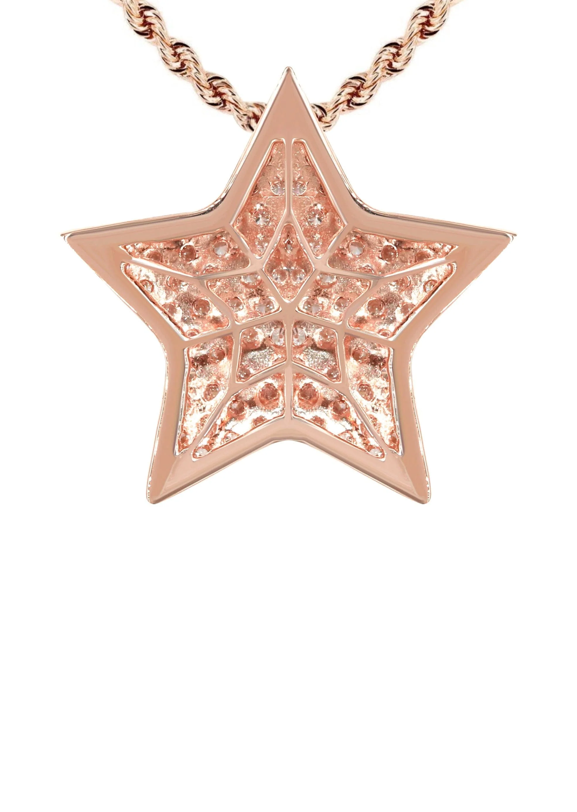 14K Rose Gold Diamond Star Necklace | 1.65 Carats - Image 3