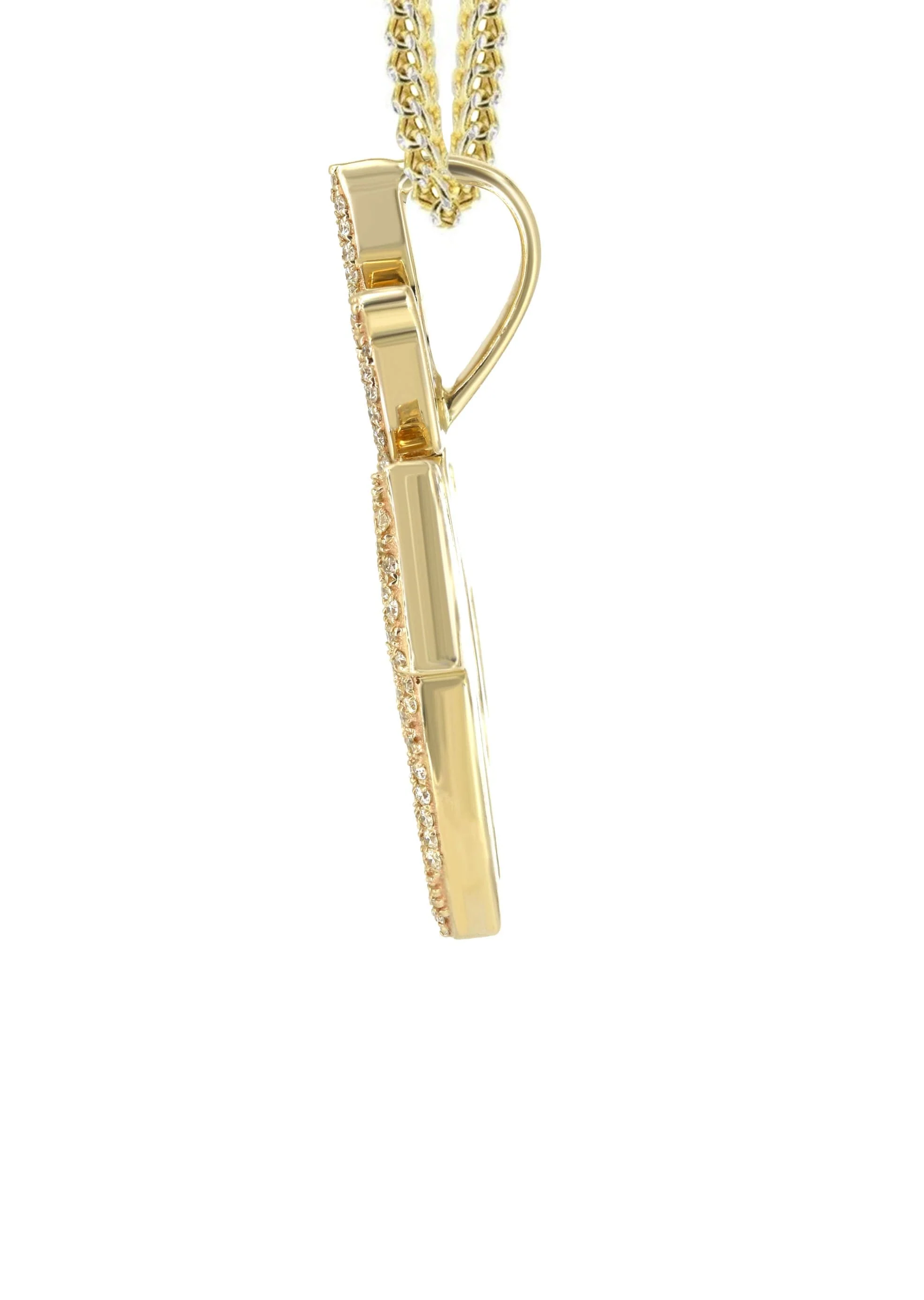 14K Yellow Gold Diamond Allah Necklace | 2.1 Carats - Image 4