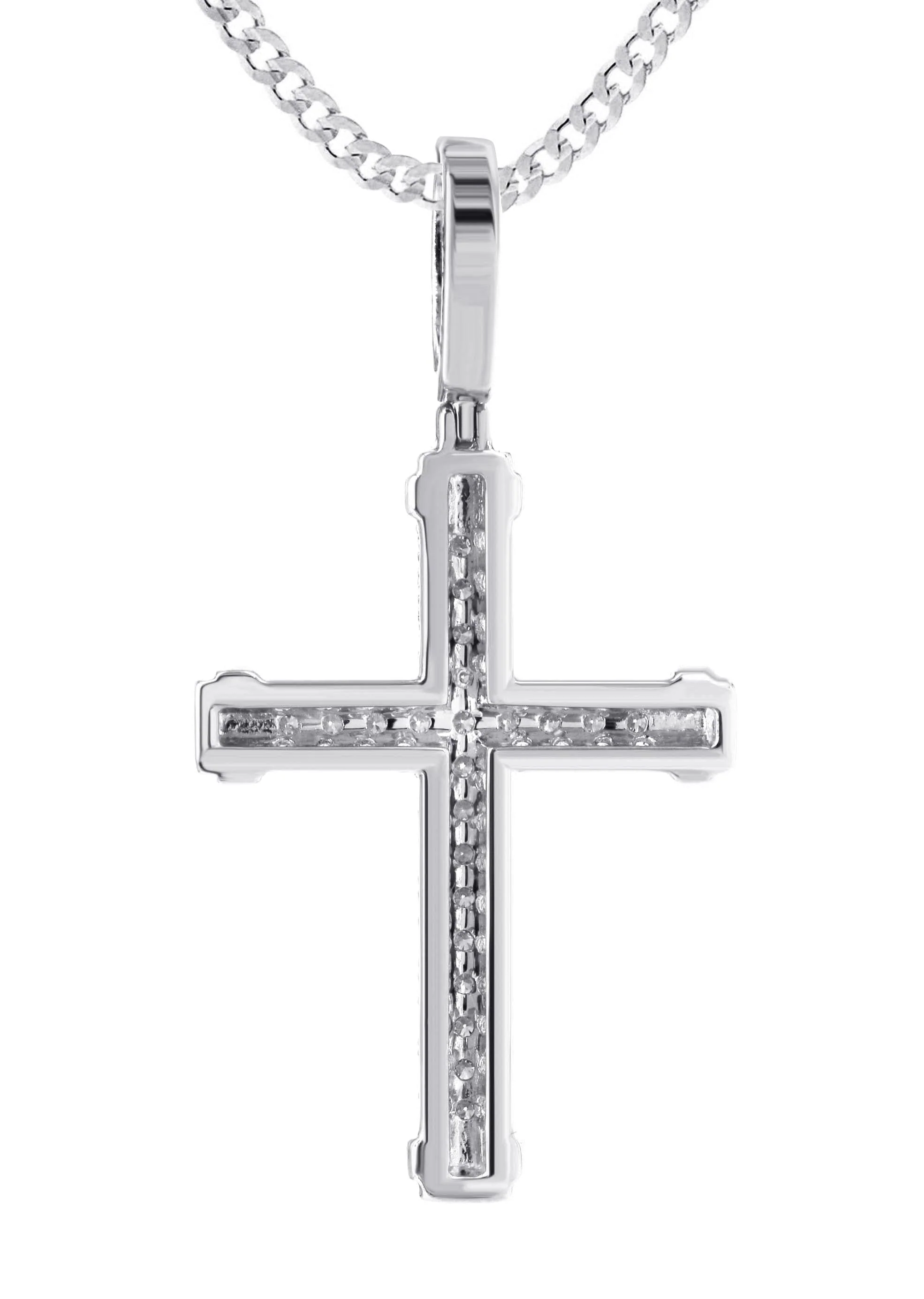 14K White Gold Diamond Cross Necklace | 1.28 Carats - Image 3