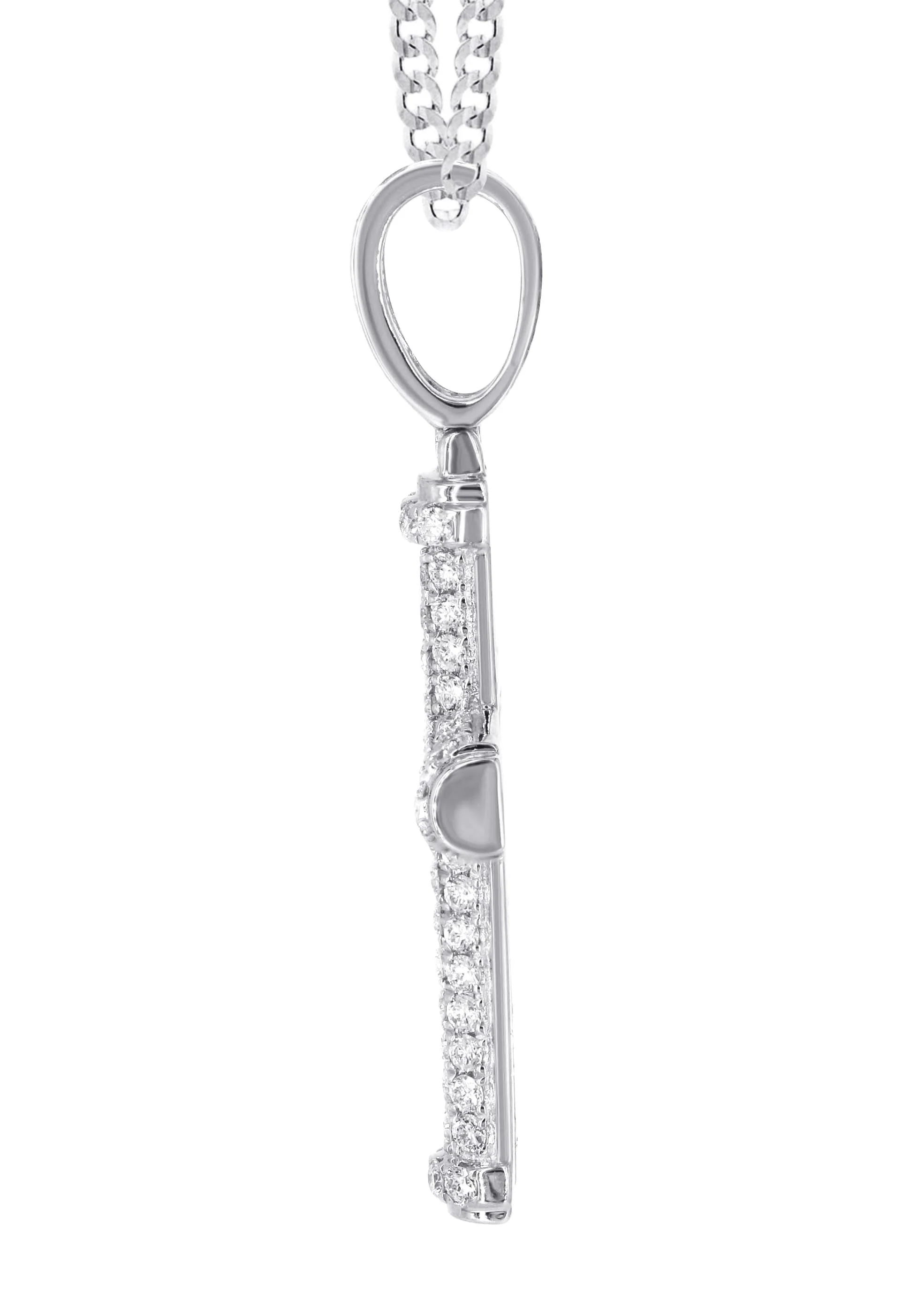 14K White Gold Diamond Cross Necklace | 1.28 Carats - Image 4