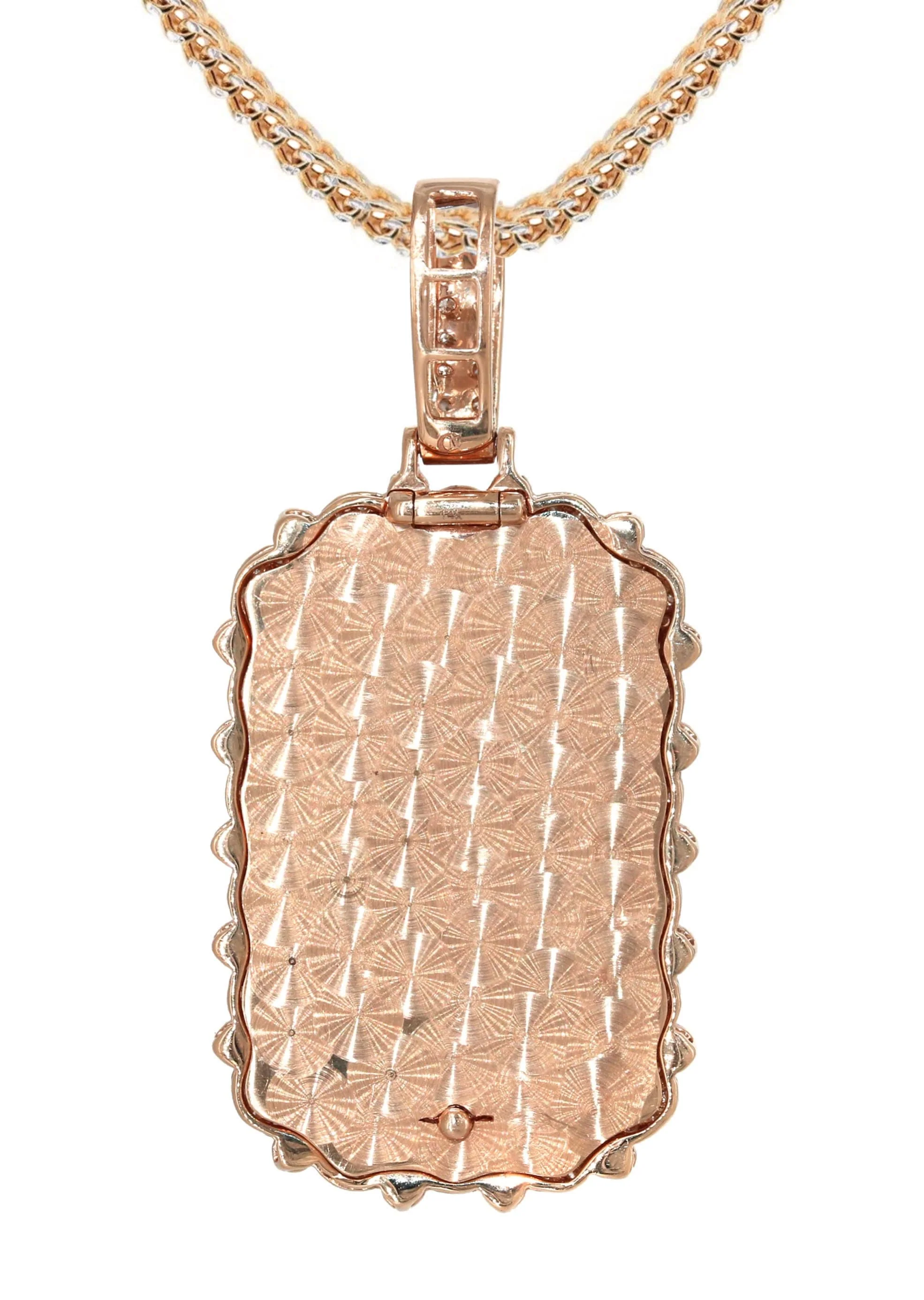 14K Rose Gold Diamond Dog Tag Necklace | 3.22 Carats - Image 3