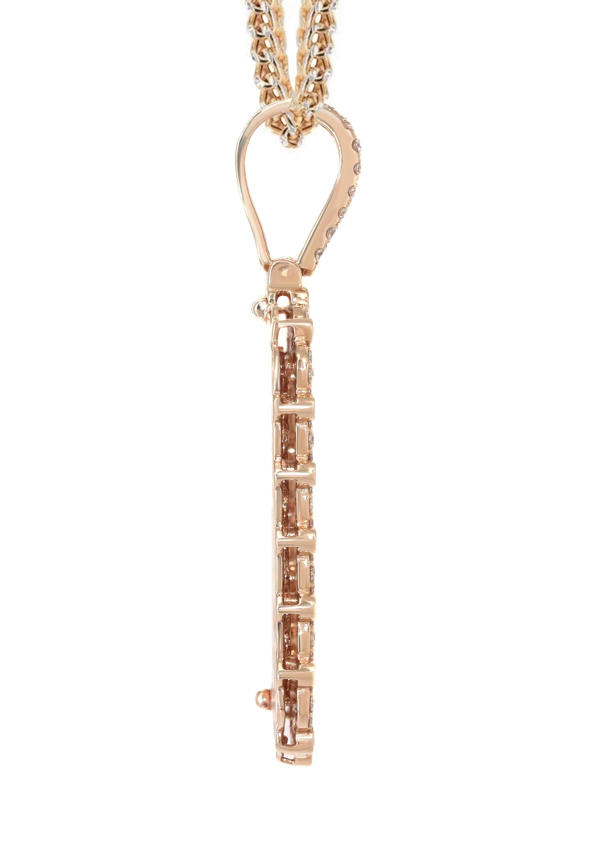 14K Rose Gold Diamond Dog Tag Necklace | 3.22 Carats - Image 4