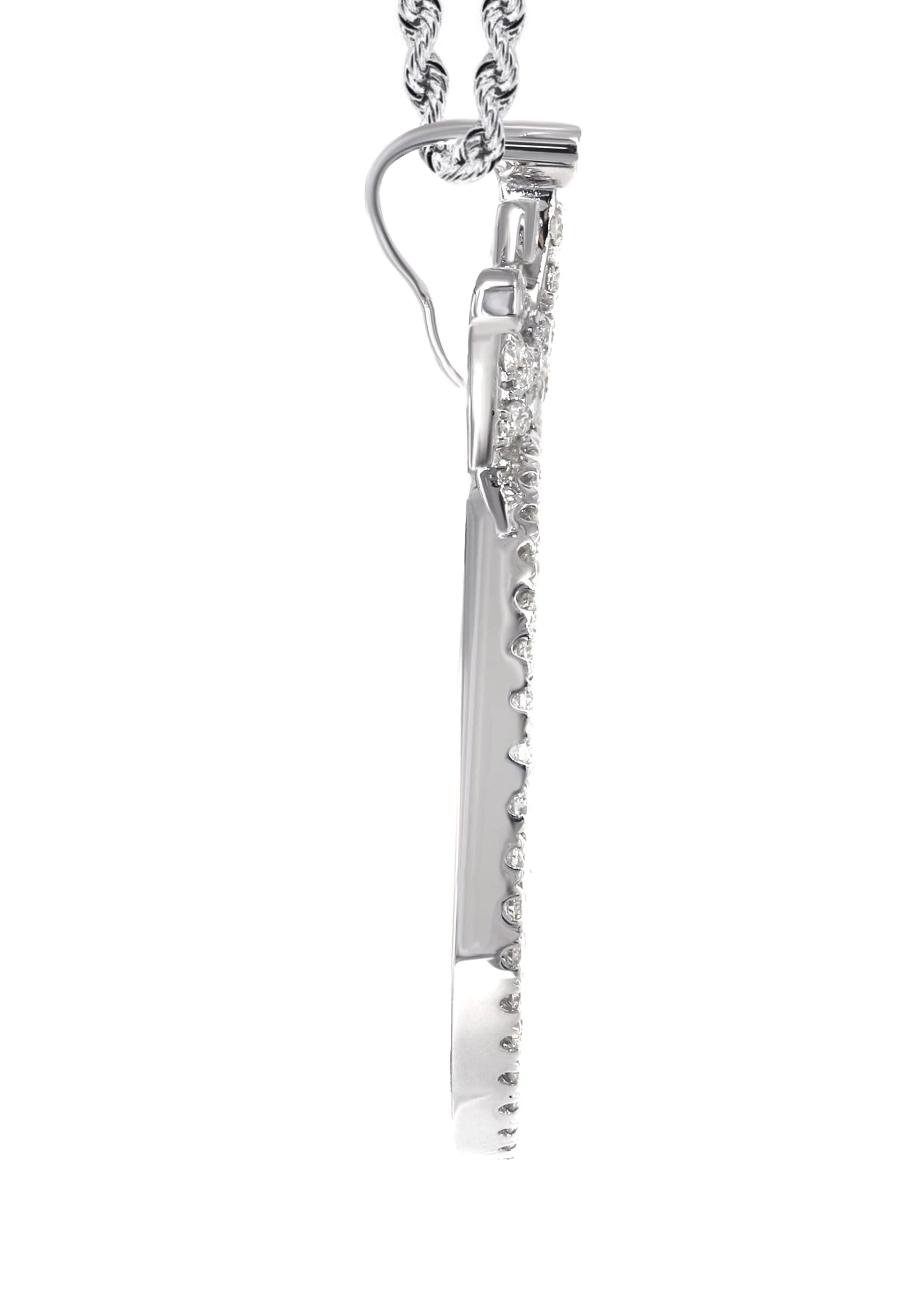 14K White Gold Diamond Round Picture Pendant Necklace | 3.11 Carats | Appx. 20.6 Grams - Image 4