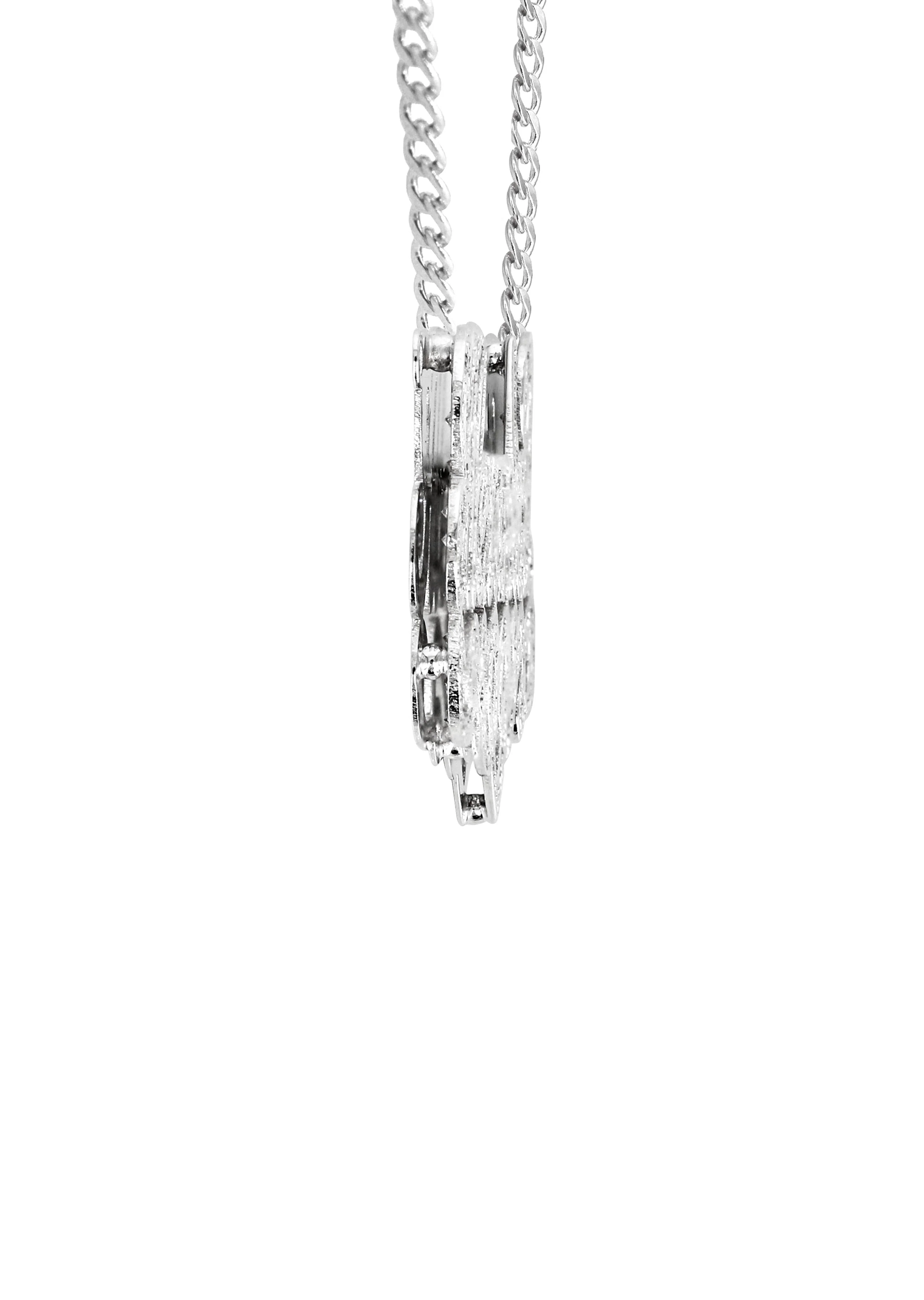 14K White Gold  Full Diamond Name Plate Necklace | Style #25 - Image 3