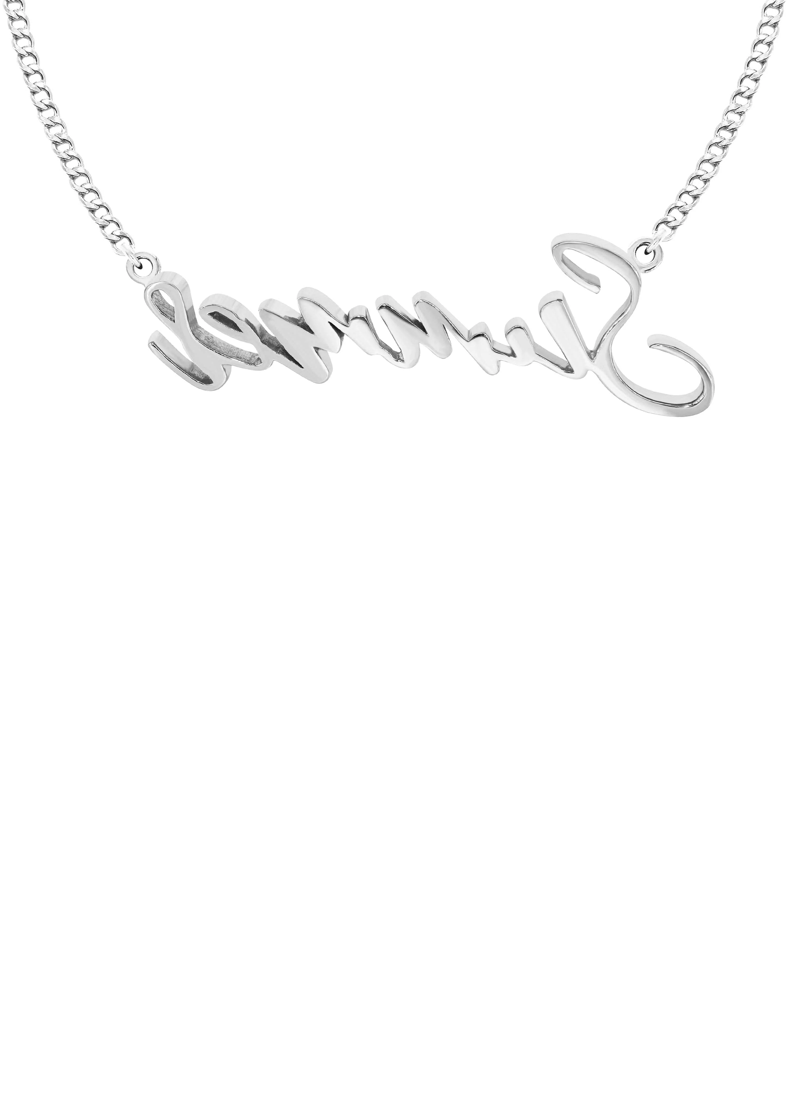14K White Gold  Full Diamond Name Plate Necklace | Style #75 - Image 2
