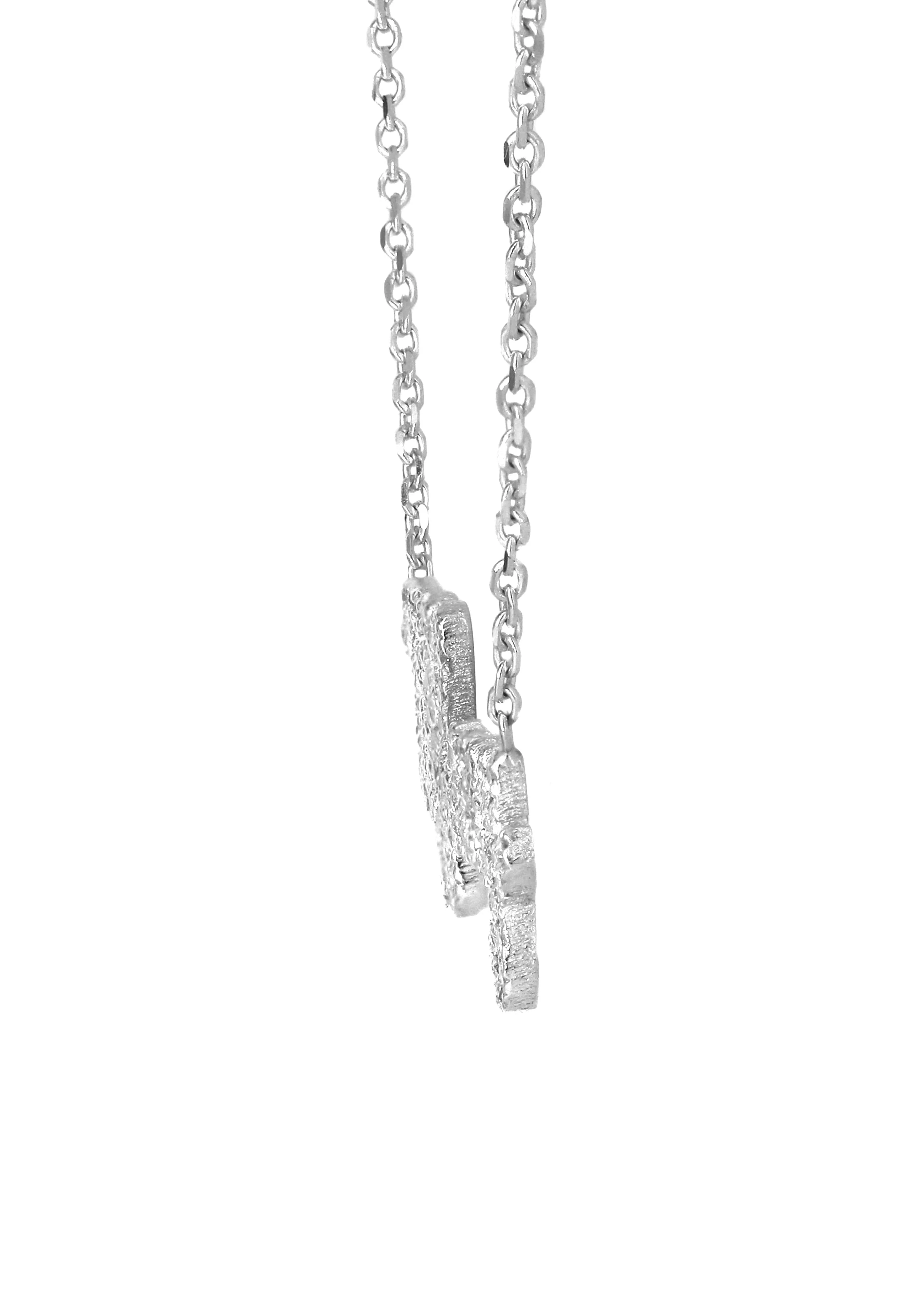 14K White Gold  Full Diamond Script Name Plate Necklace | Style #39 - Image 3