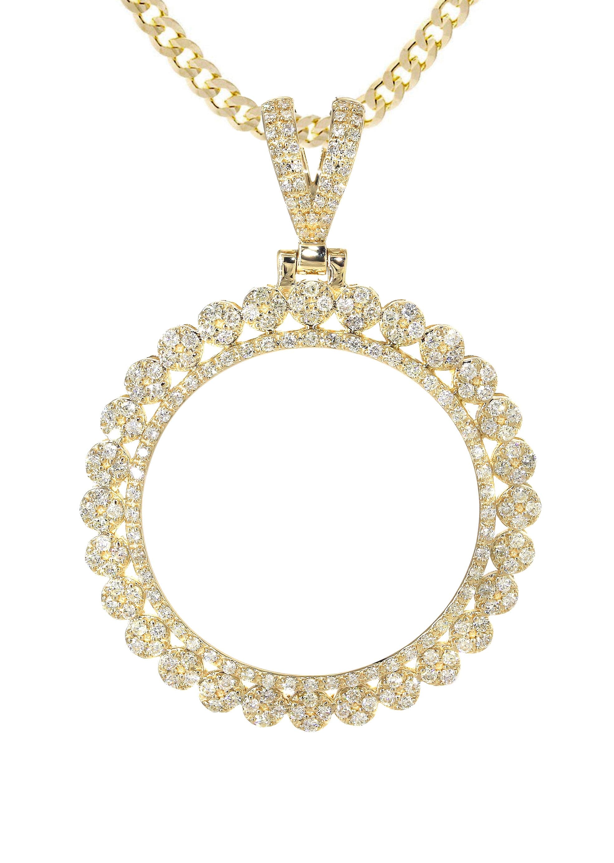 14K Yellow Gold Diamond Circle Necklace | 1.45 Carats - Image 2