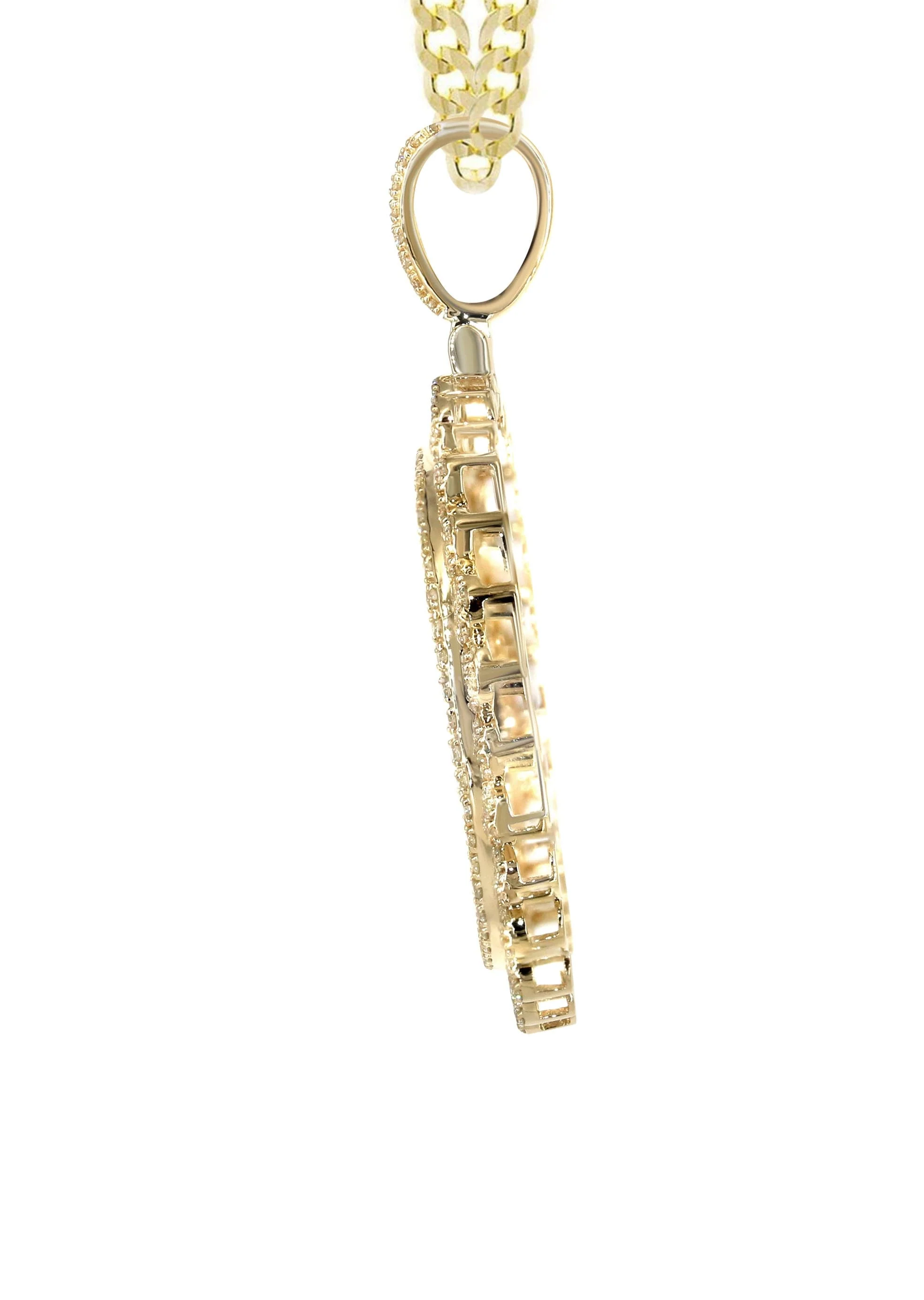 14K Yellow Gold Diamond Circle Necklace | 1.45 Carats - Image 4