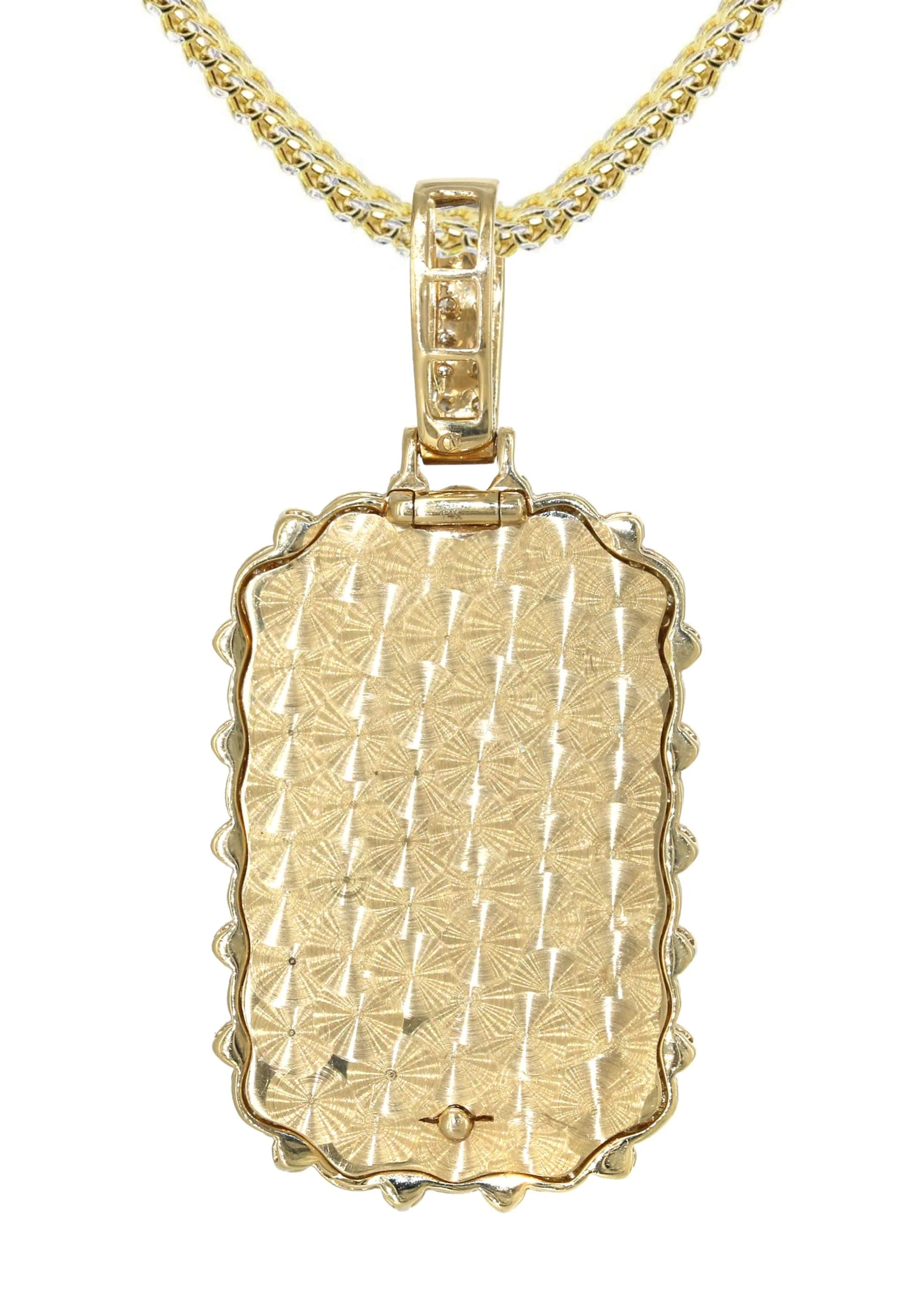 14K Yellow Gold Diamond Dog Tag Necklace | 2.76 Carats - Image 3