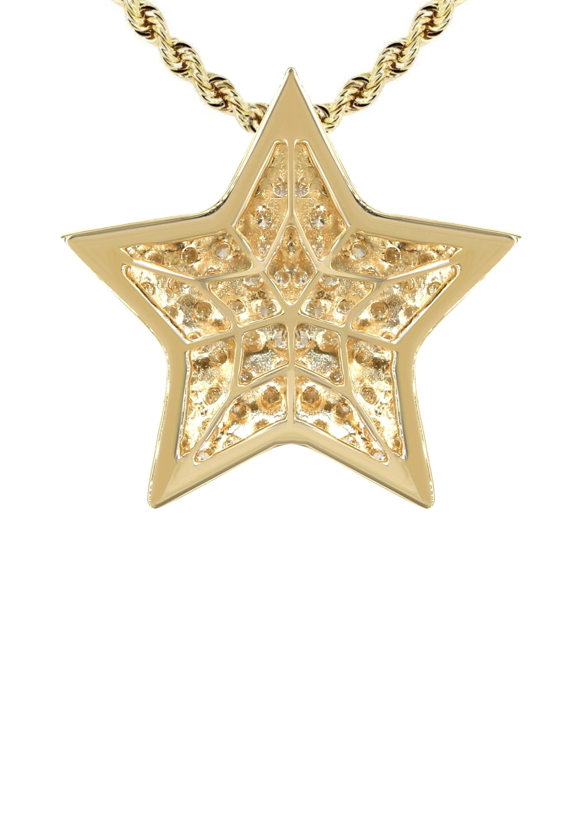 14K Yellow Gold Diamond Star Necklace | 1.65 Carats - Image 3