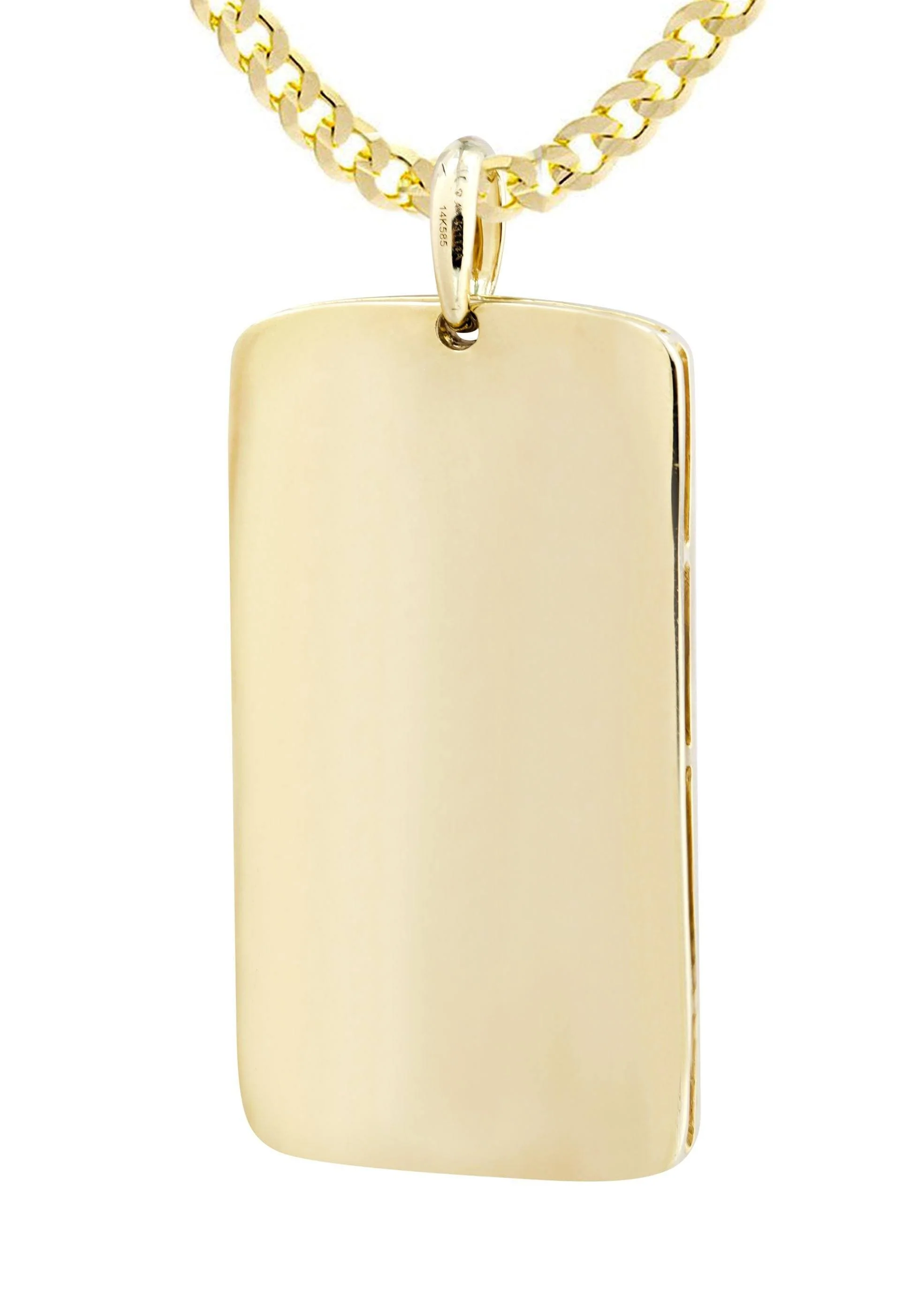 14K Yellow Gold Dog Tag Diamond Necklace  | 6.52 Carats - Image 3