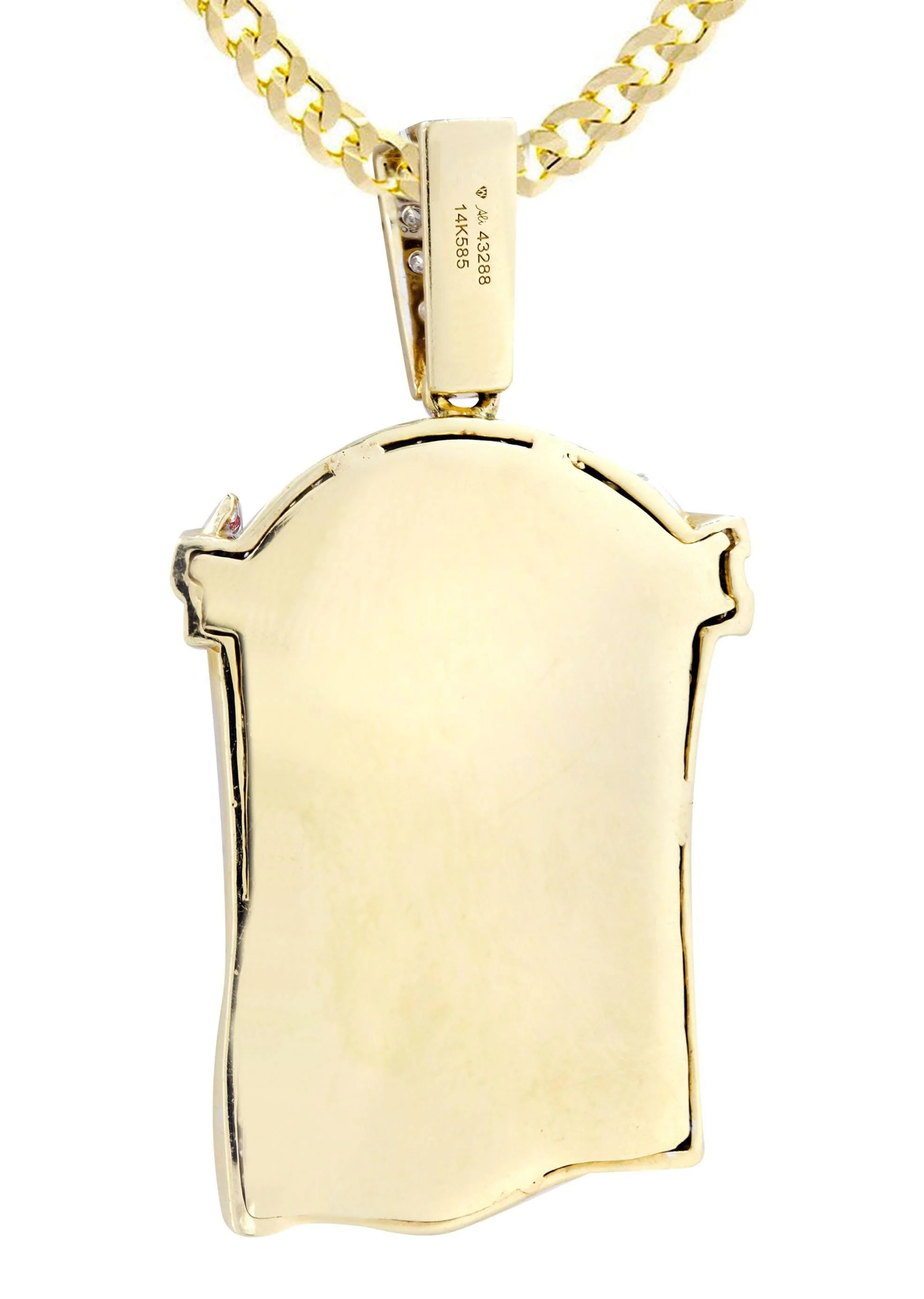 14K Yellow Gold Jesus Head Diamond Necklace | 1.61 Carats - Image 3