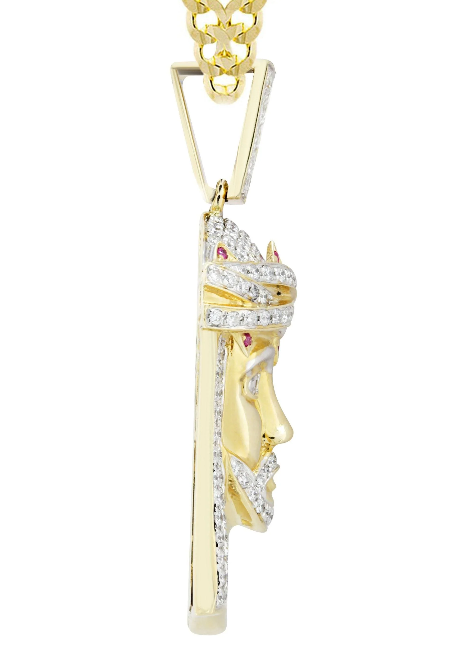 14K Yellow Gold Jesus Head Diamond Necklace | 1.61 Carats - Image 4