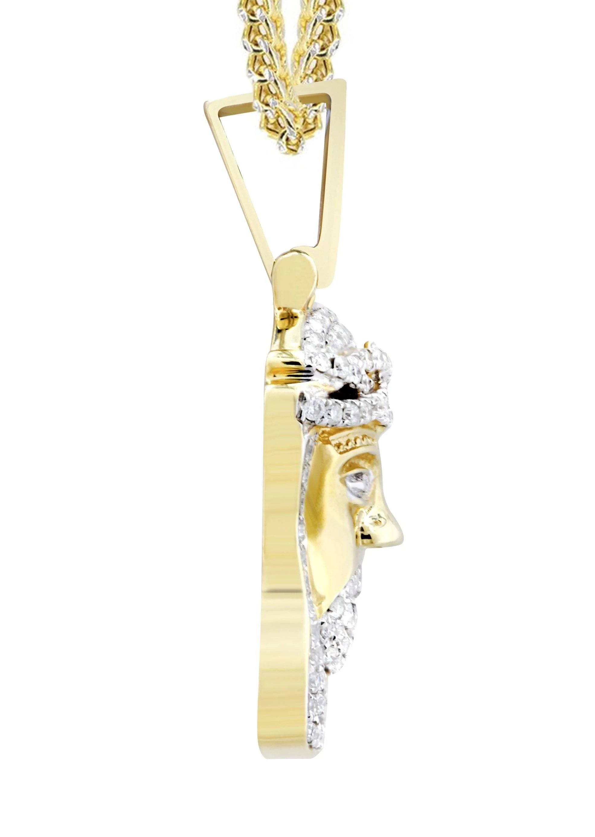 14K Yellow Gold Jesus Head Diamond Necklace | 0.88 Carats - Image 4