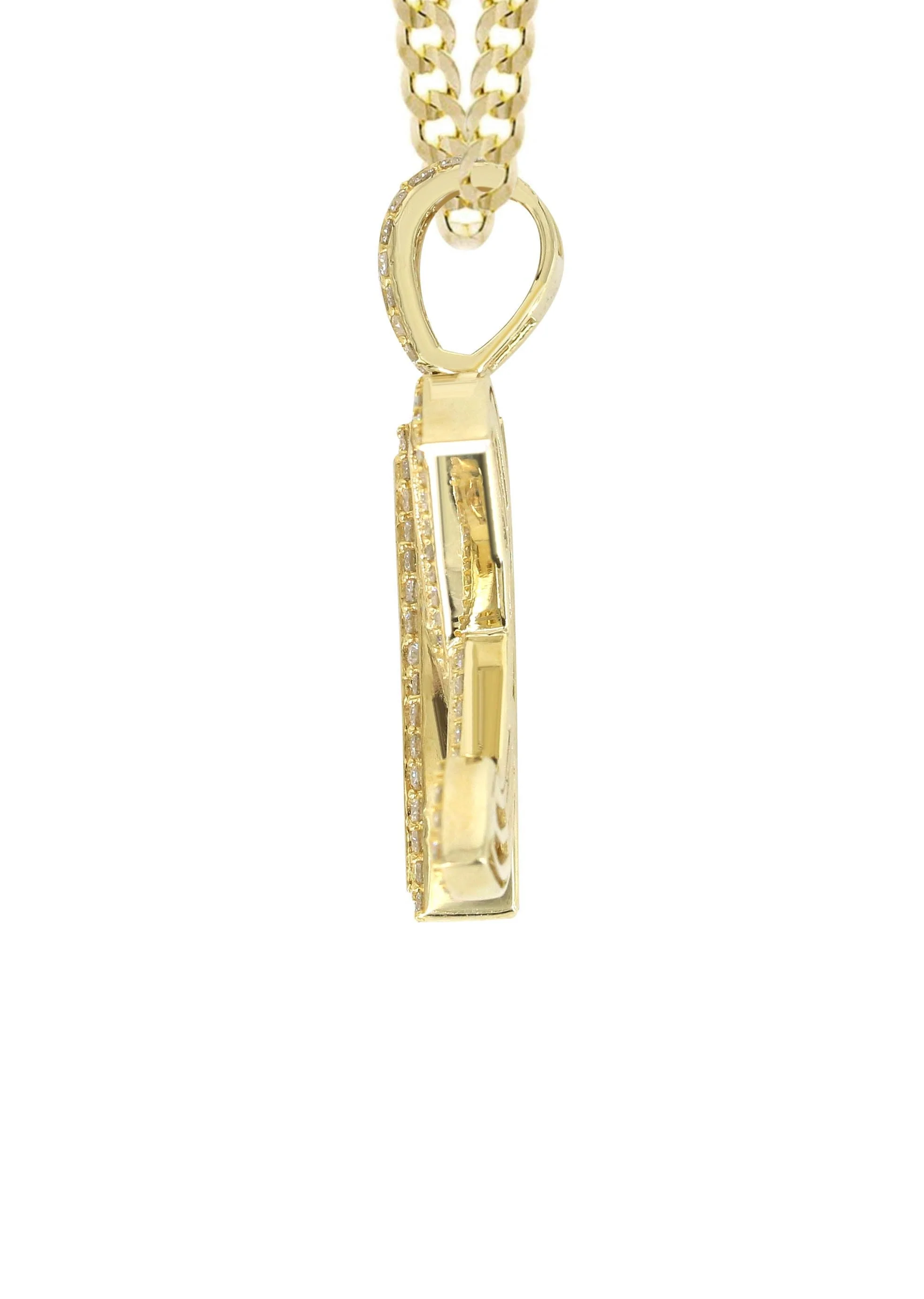 14K Yellow Gold Letter "K" Baguette Diamond Necklace | 2.17 Carats - Image 4