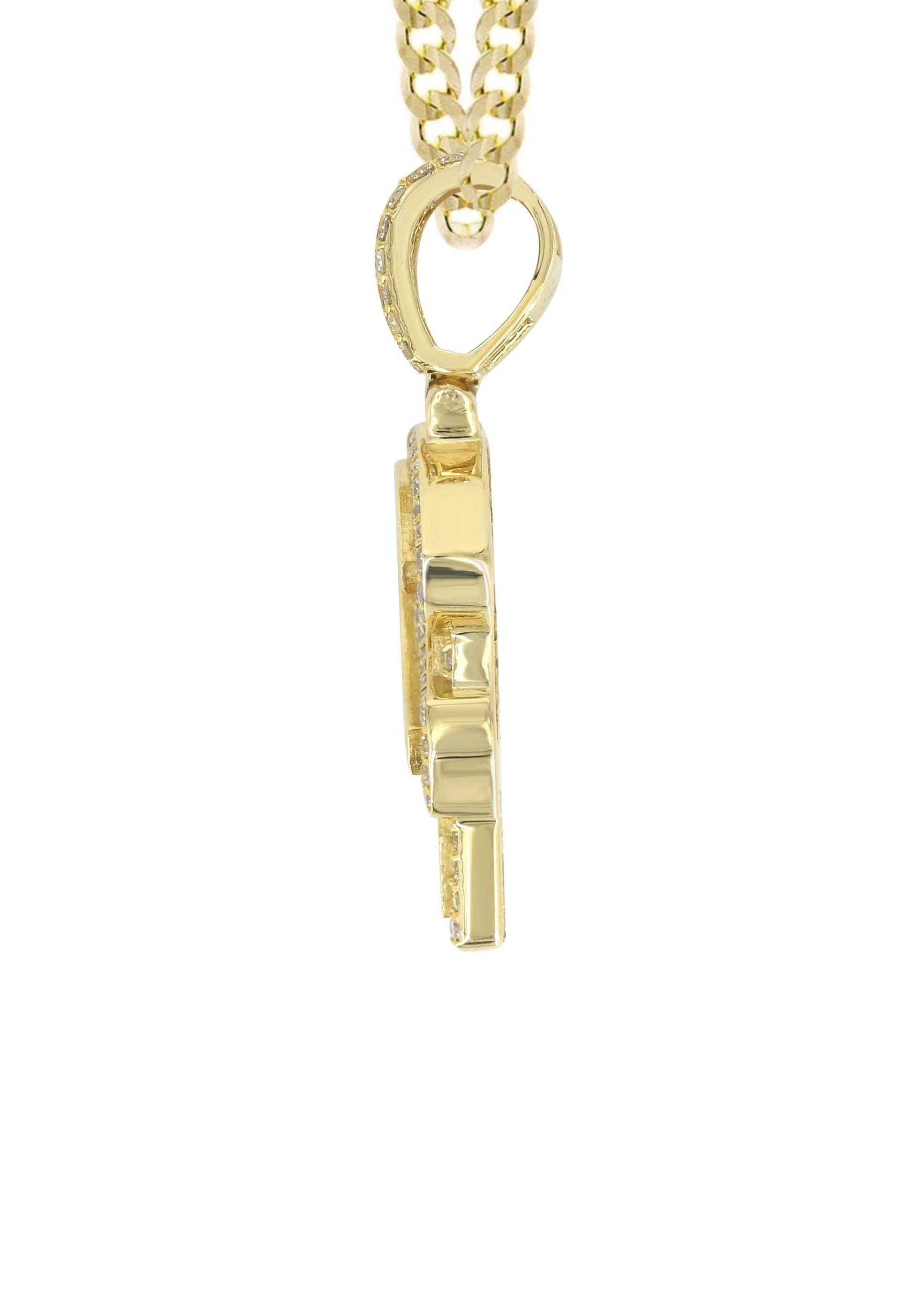 14K Yellow Gold Letter "P" Baguette Diamond Necklace | 1.72 Carats - Image 4