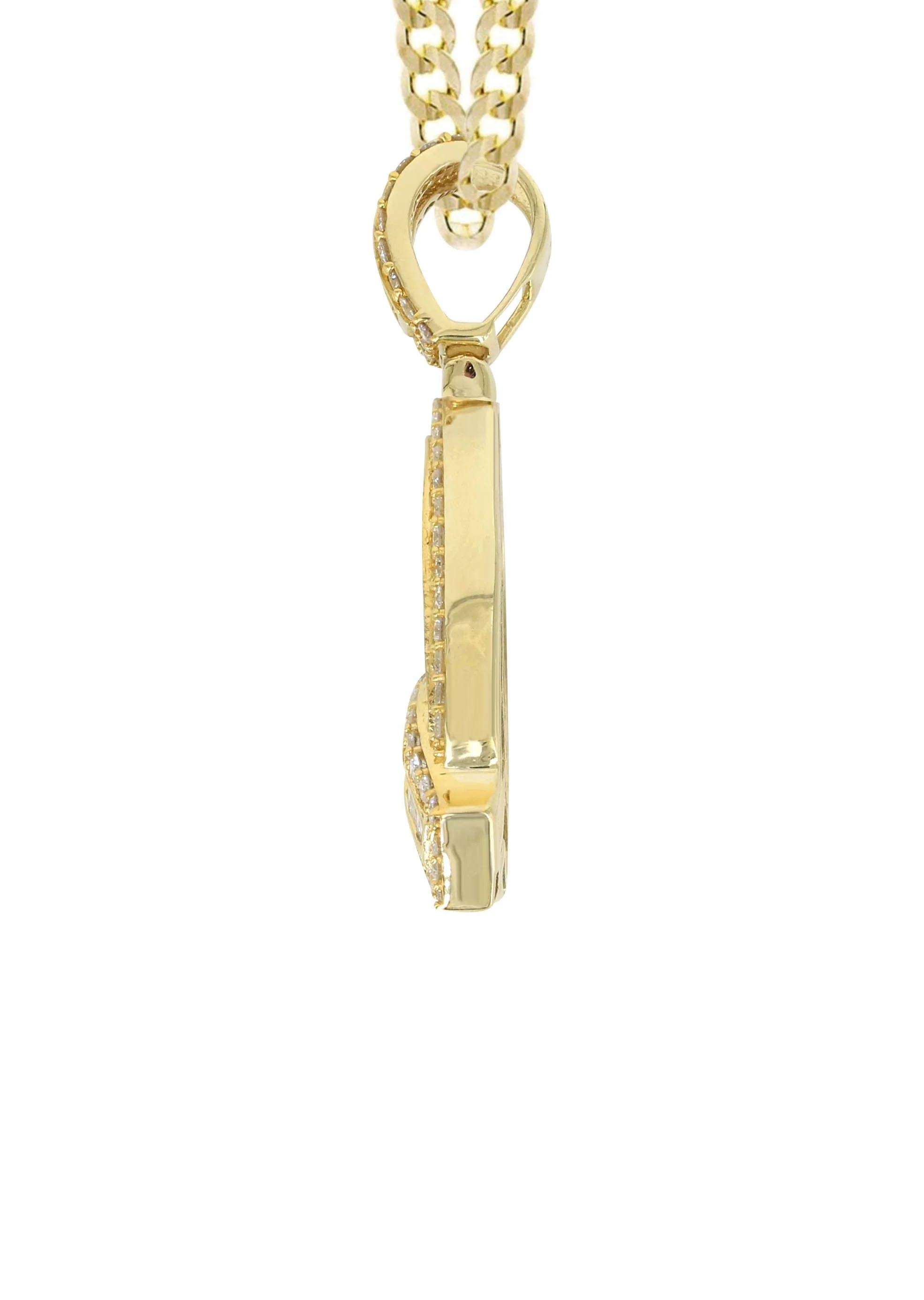 14K Yellow Gold Letter "Q" Baguette Diamond Necklace | 2.22 Carats - Image 4