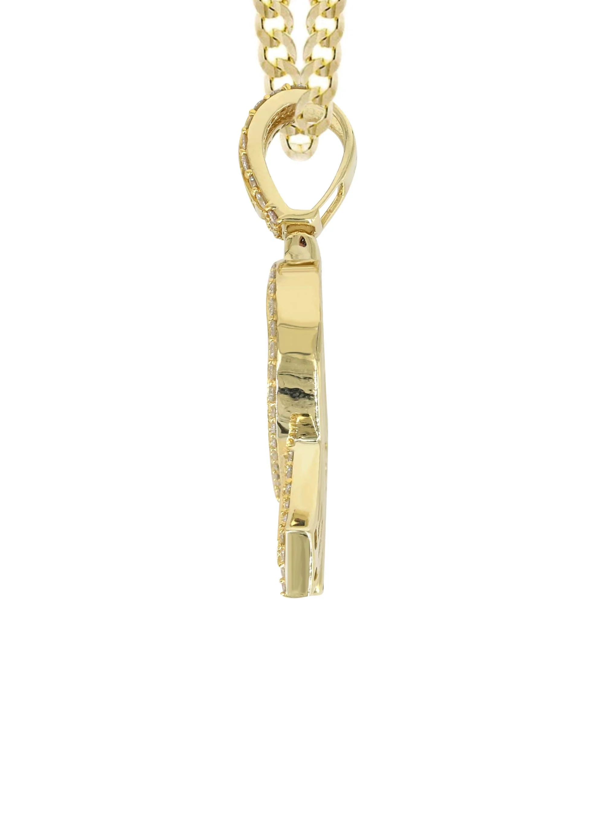 14K Yellow Gold Letter "R" Baguette Diamond Necklace | 2.01 Carats - Image 4