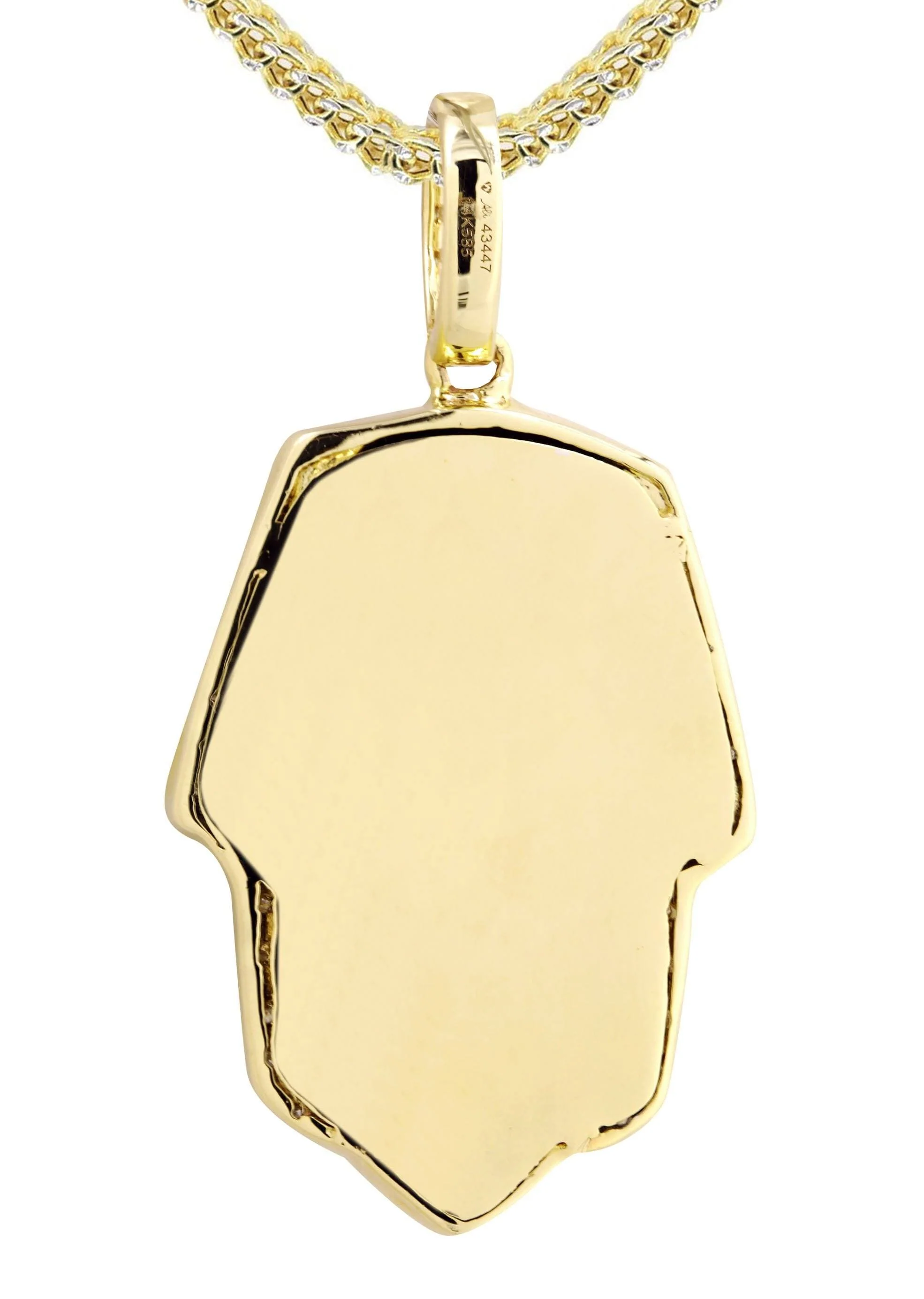 14K Yellow Gold Masked Pharaoh Diamond Necklace | 0.35 Carats - Image 3