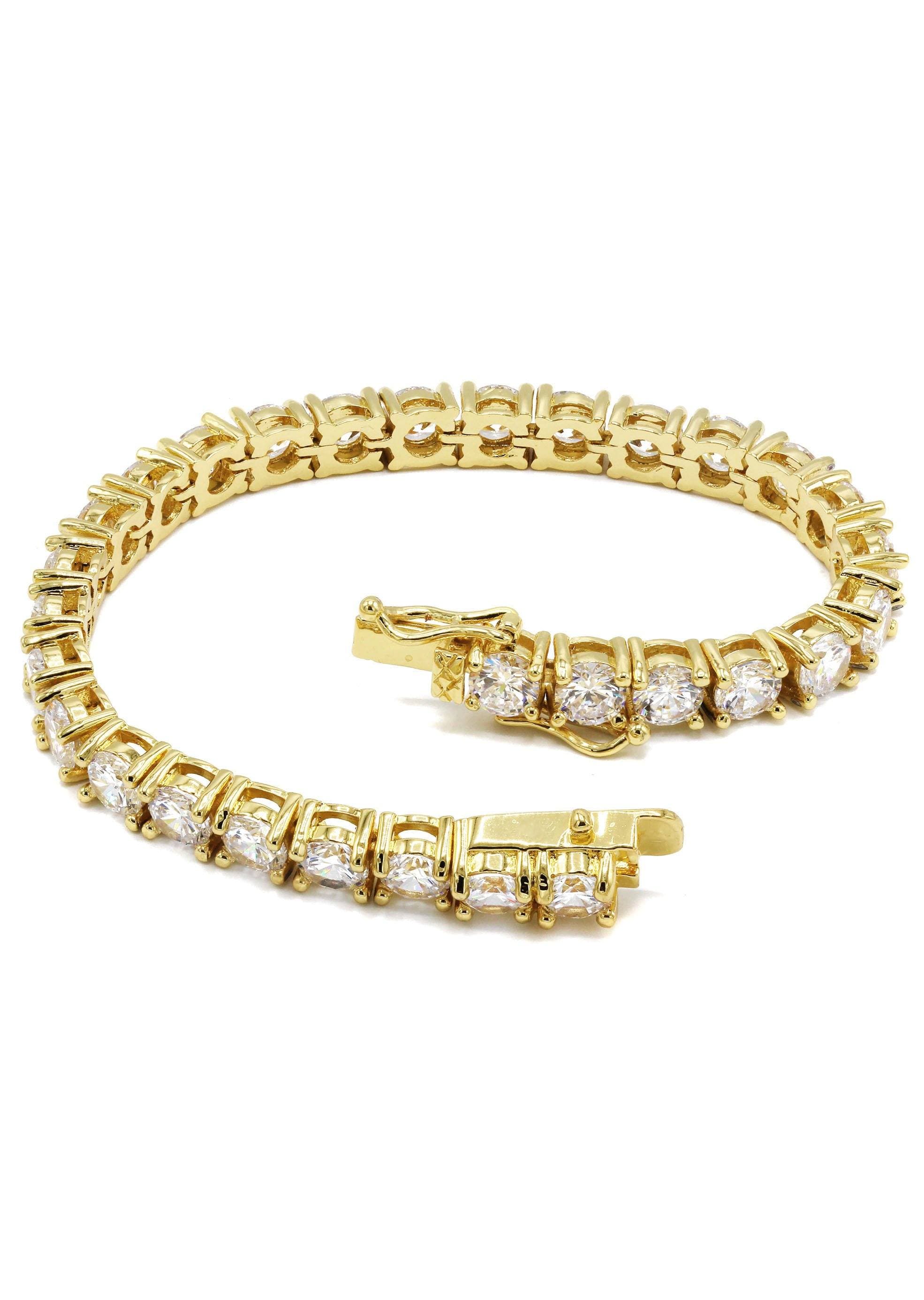 Mens Diamond Gold Tennis Bracelet - Image 4