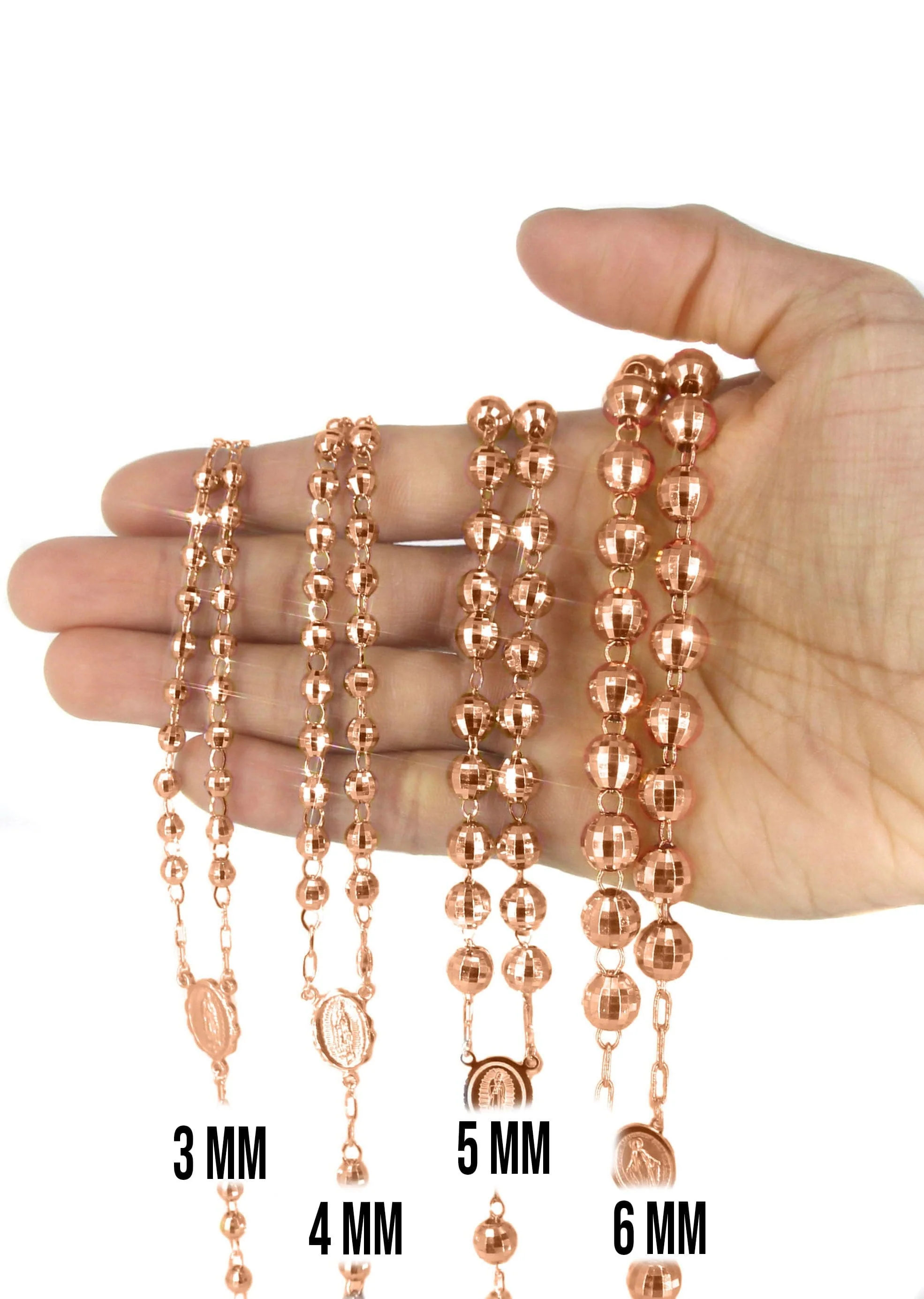 14K Rose Gold Rosary Chain - Image 5