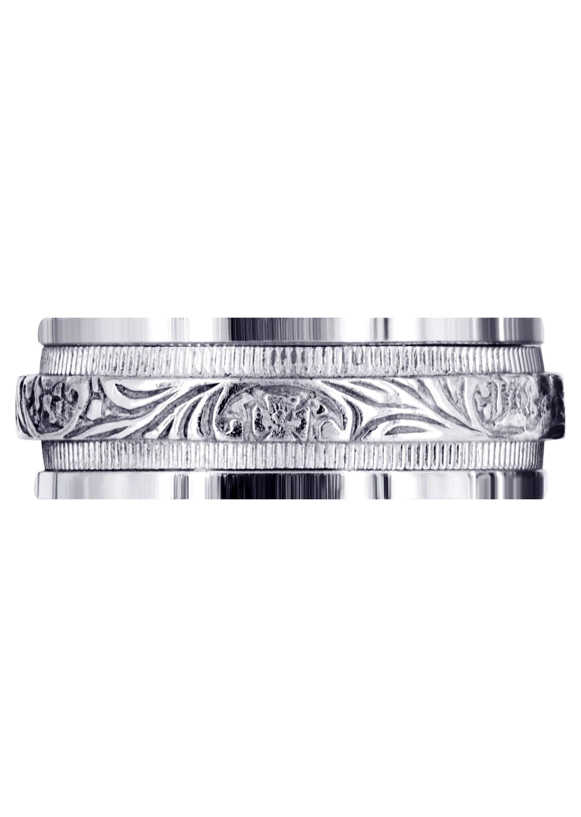 Antique Mens Wedding Band | Sand Blast / High Polish Finish (Amir) - Image 2