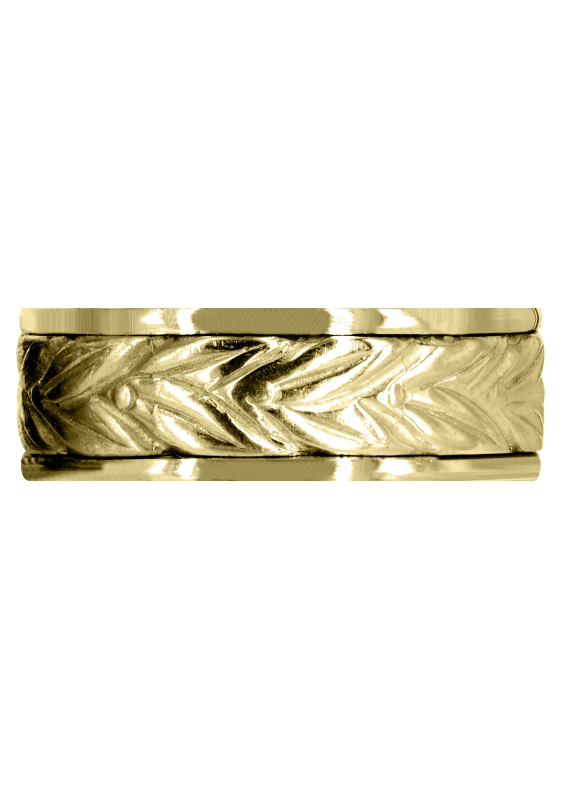 Yellow Gold Antique Mens Wedding Band | Sand Blast / High Polish Finish (Peter) - Image 2